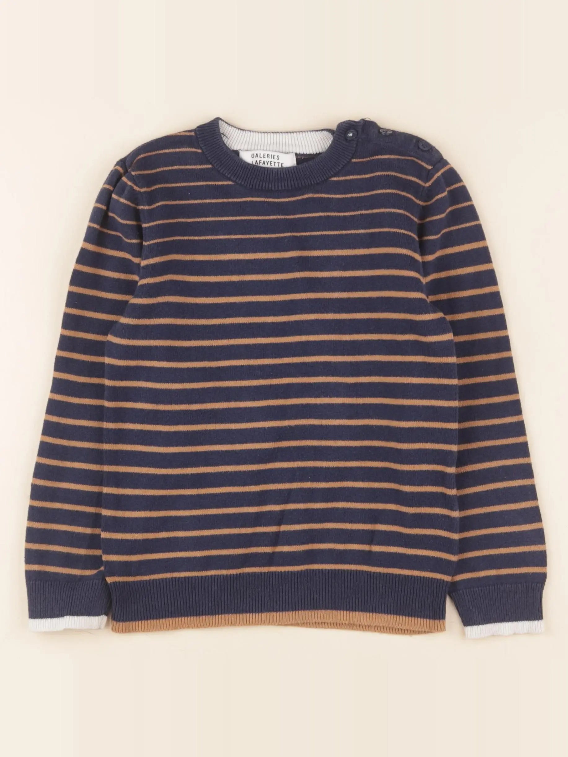 Galeries Lafayette - pull bleu, marron - 5 ans