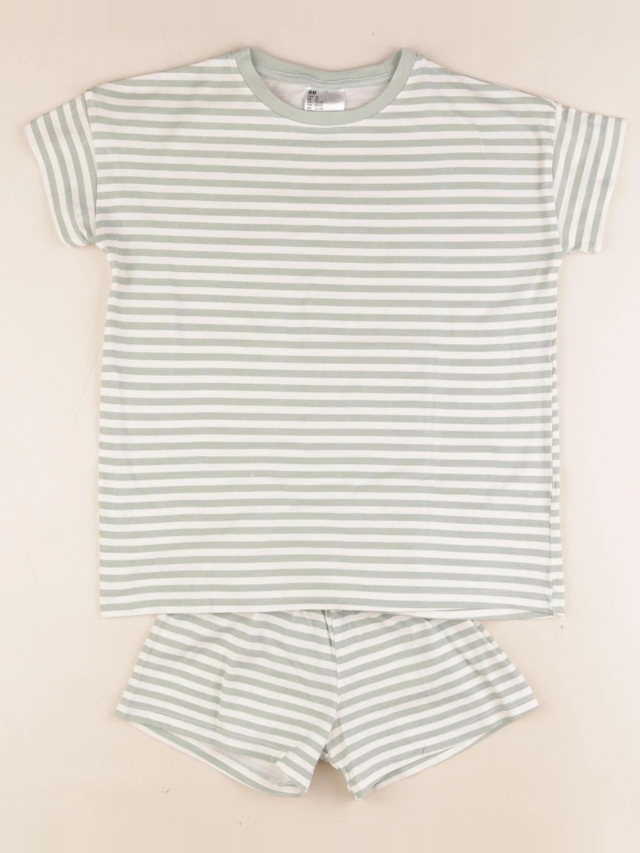 H&M - pyjama coton vert - 18/24 mois
