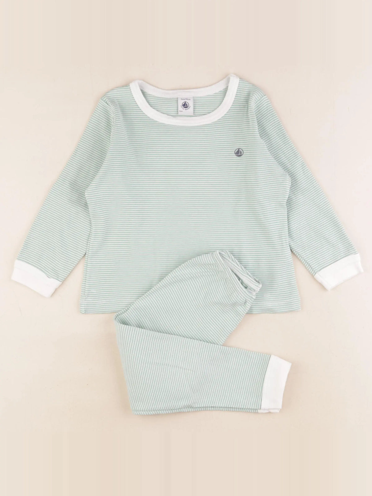 Petit Bateau - pyjama coton vert - 3 ans