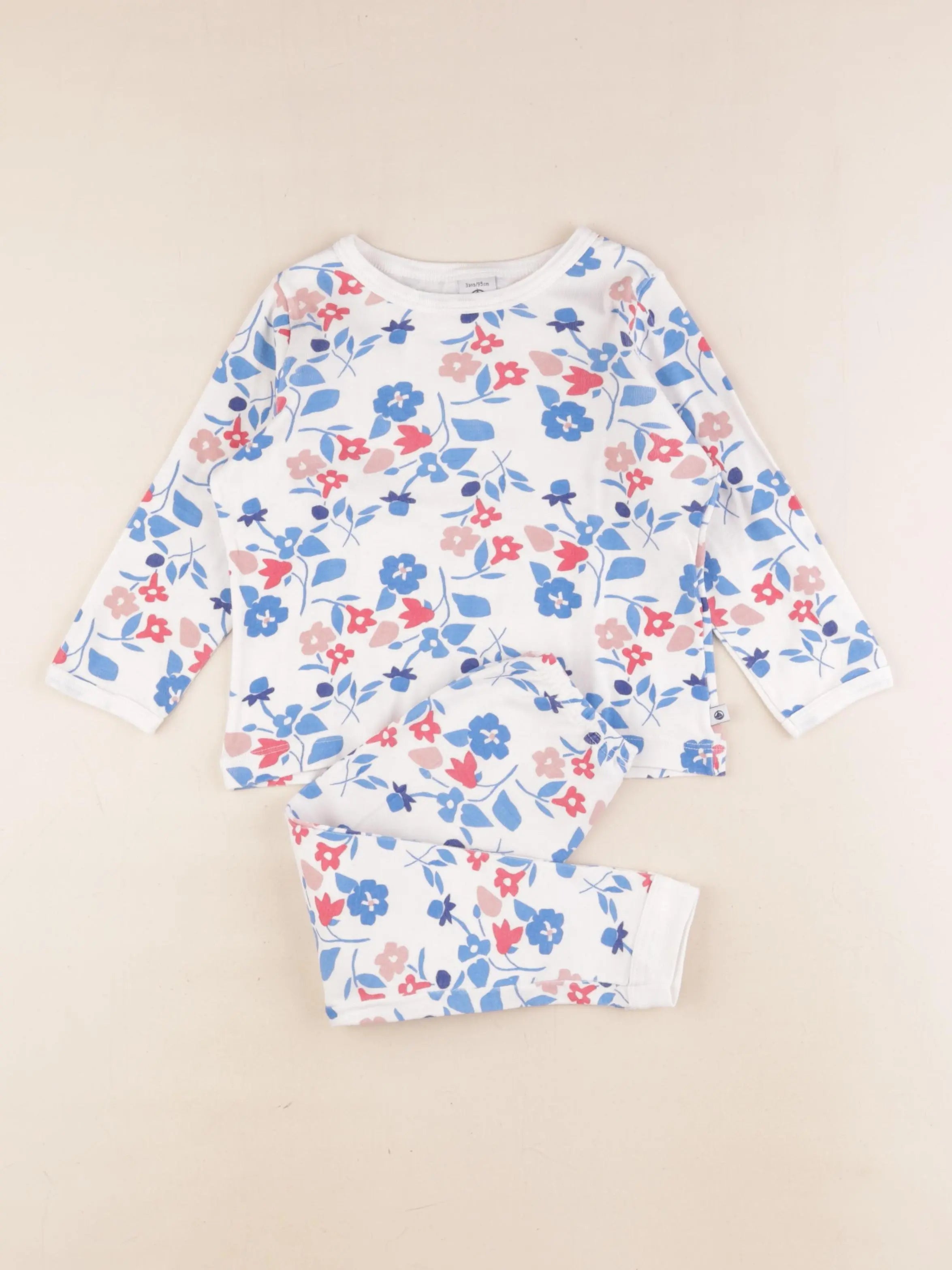 Petit Bateau - pyjama coton multicolore, blanc - 3 ans