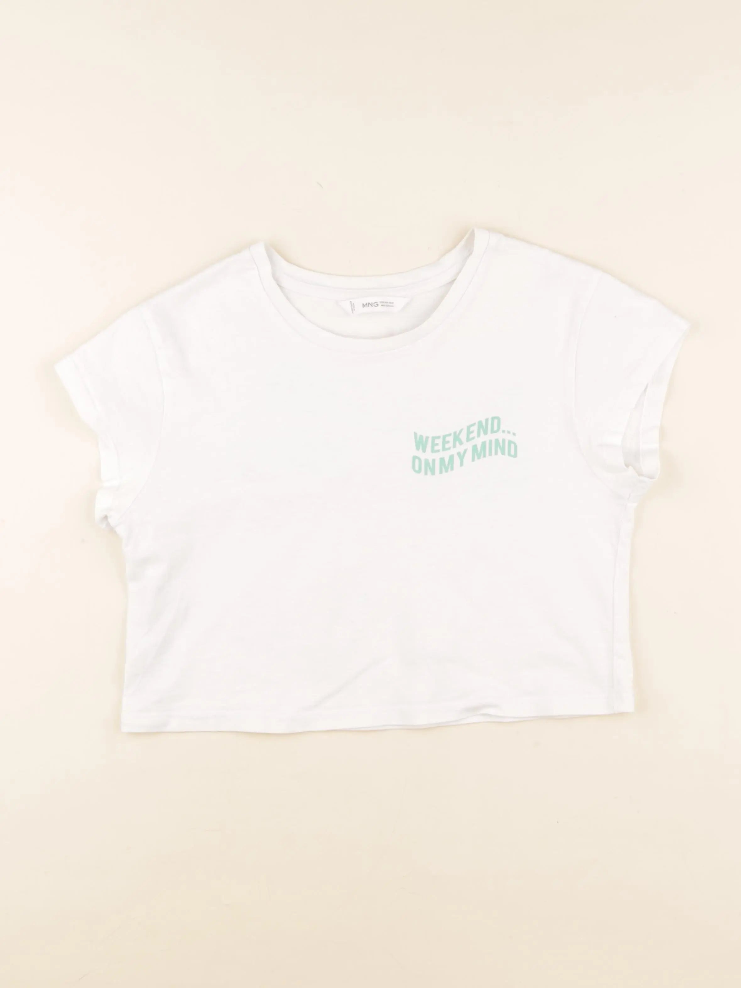 Mango - tee-shirt imprimé au dos blanc - 13/14 ans