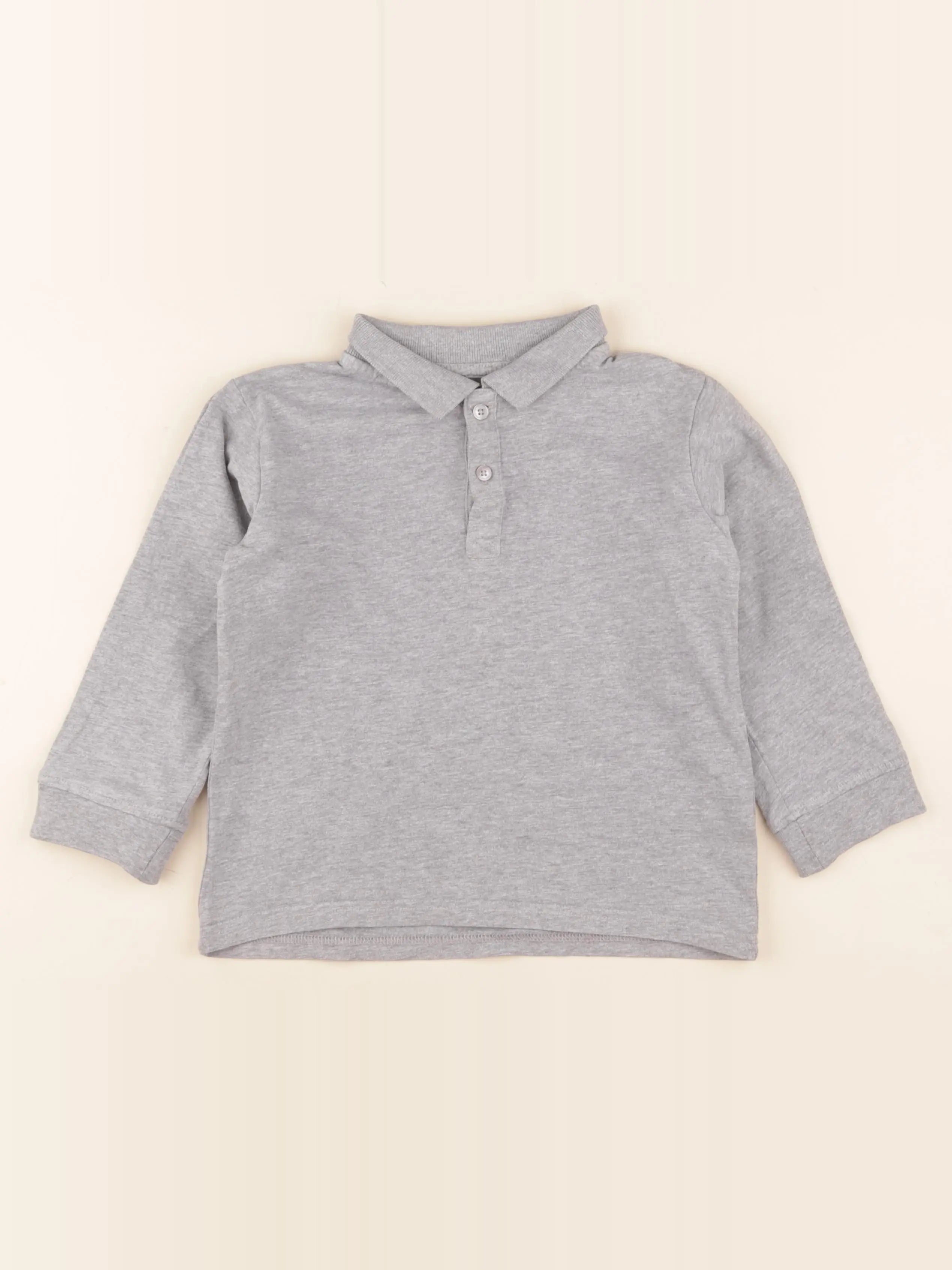 Vertbaudet - polo gris - 6 ans