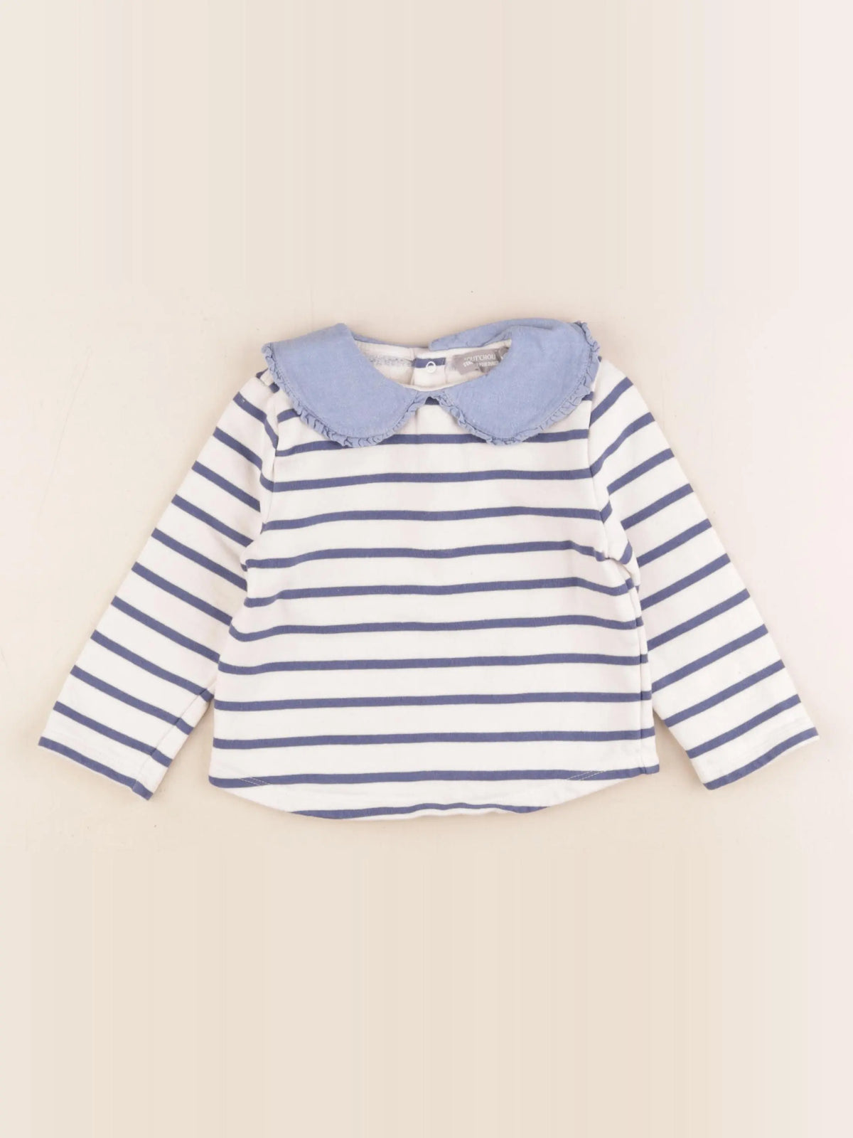 Boutchou - sweat bleu, blanc - 18 mois