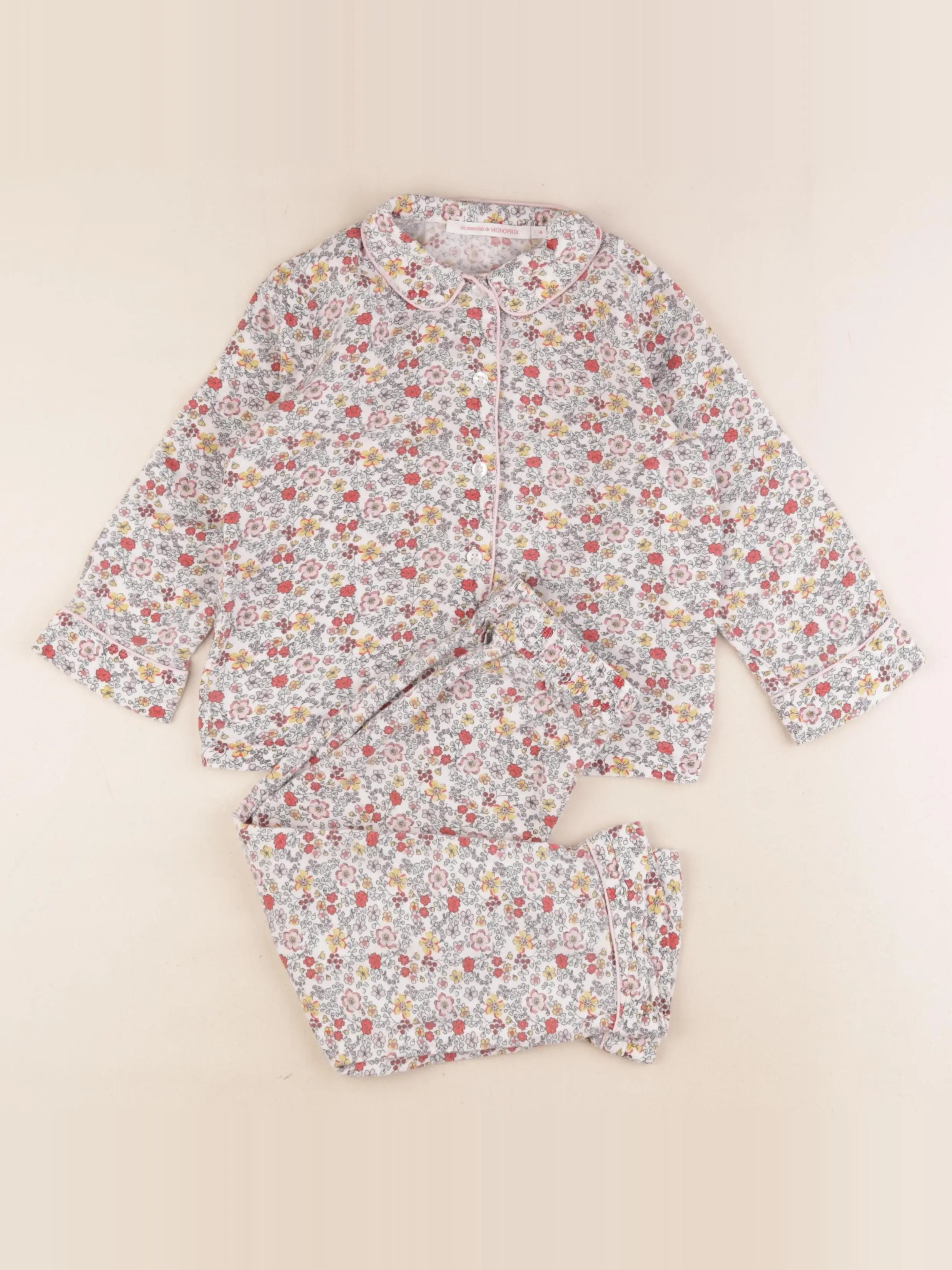 Monoprix - pyjama coton multicolore - 4 ans