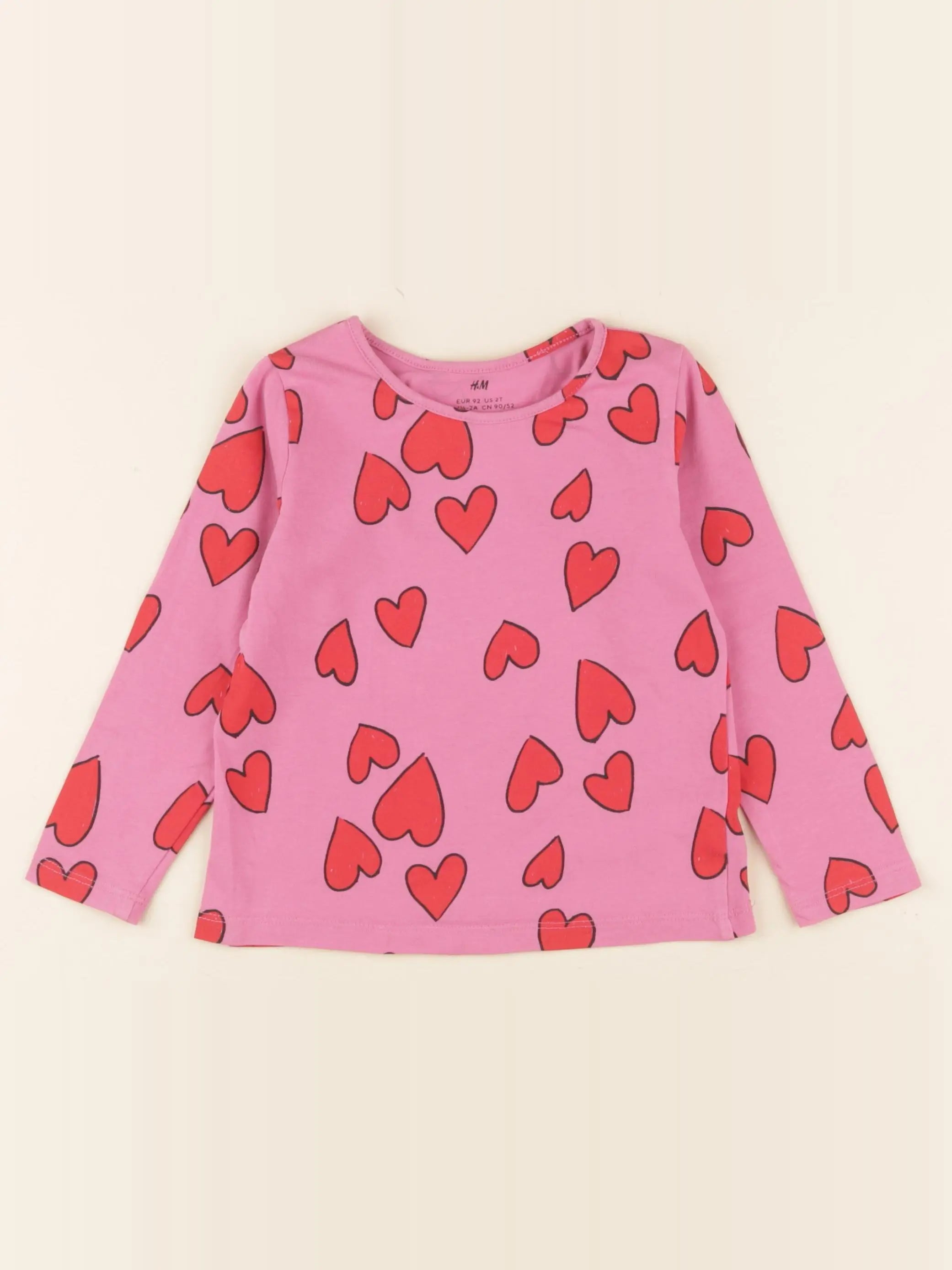 H&M - tee-shirt rose - 2 ans