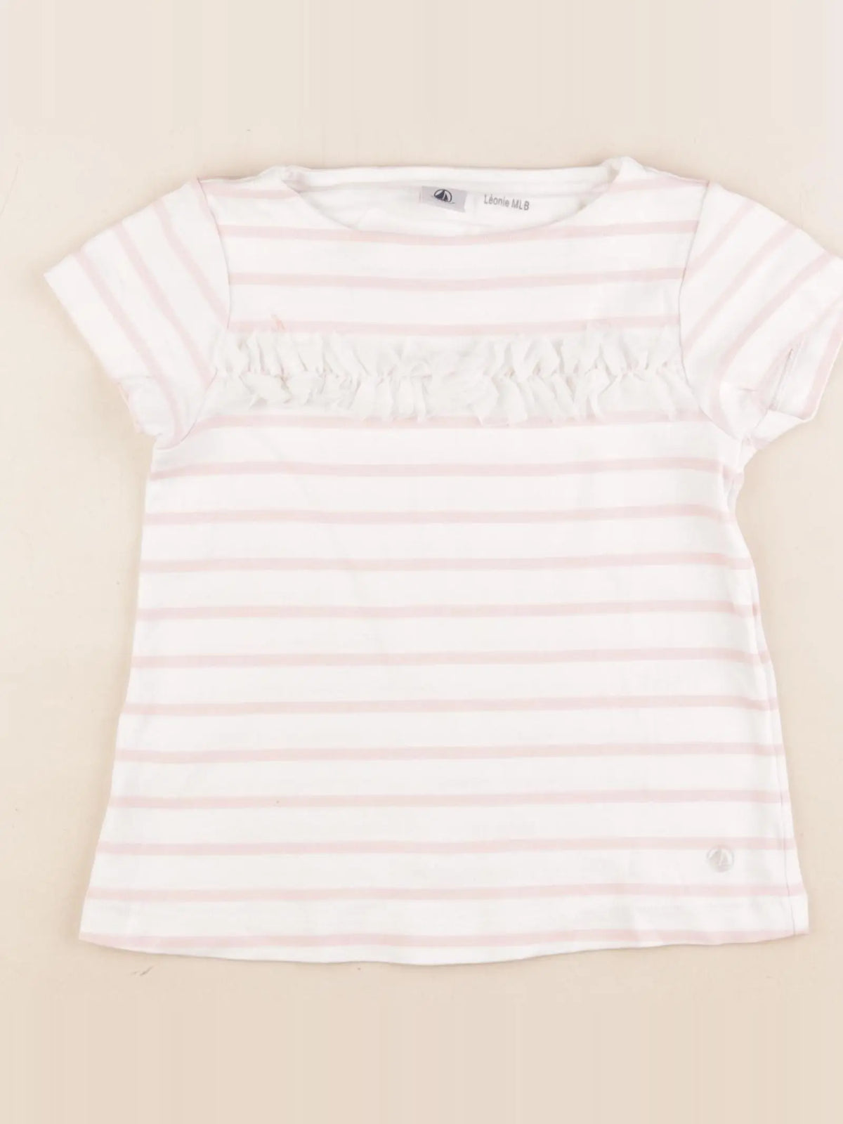 Petit Bateau - tee-shirt rose, blanc - 5 ans