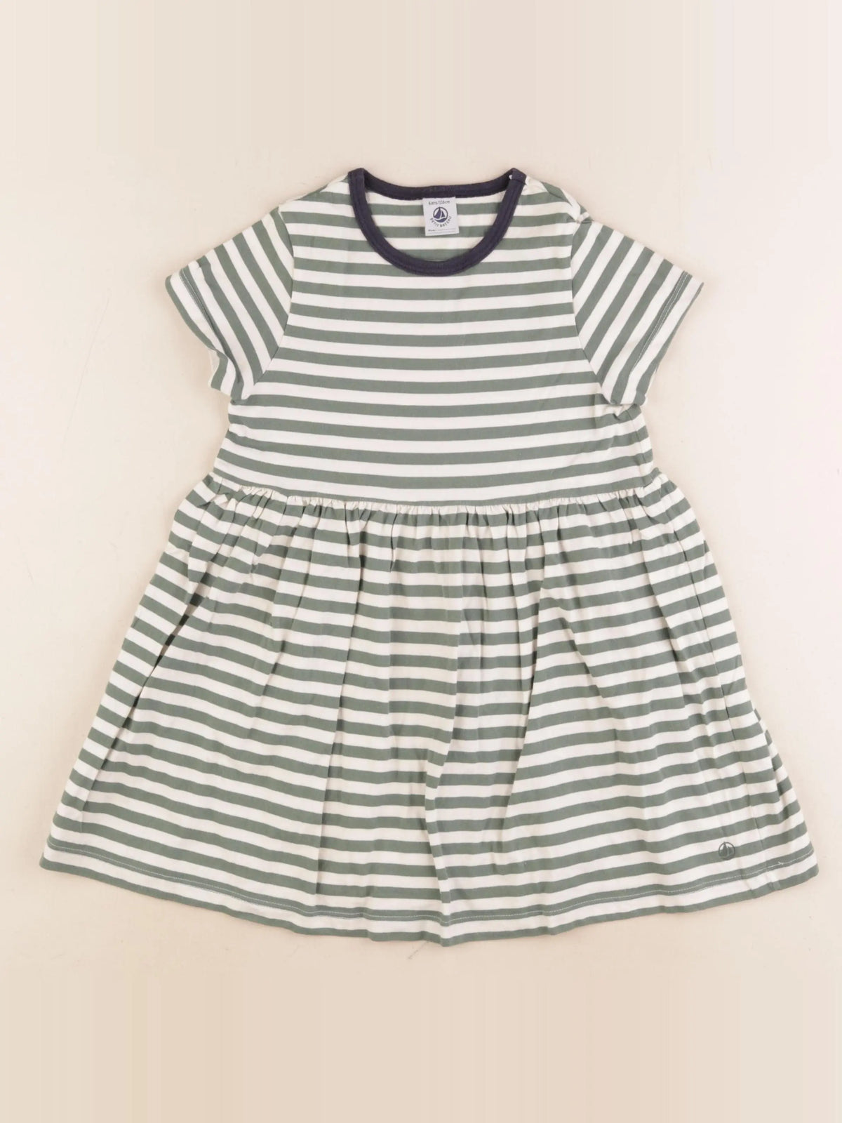 Petit Bateau - robe vert - 6 ans