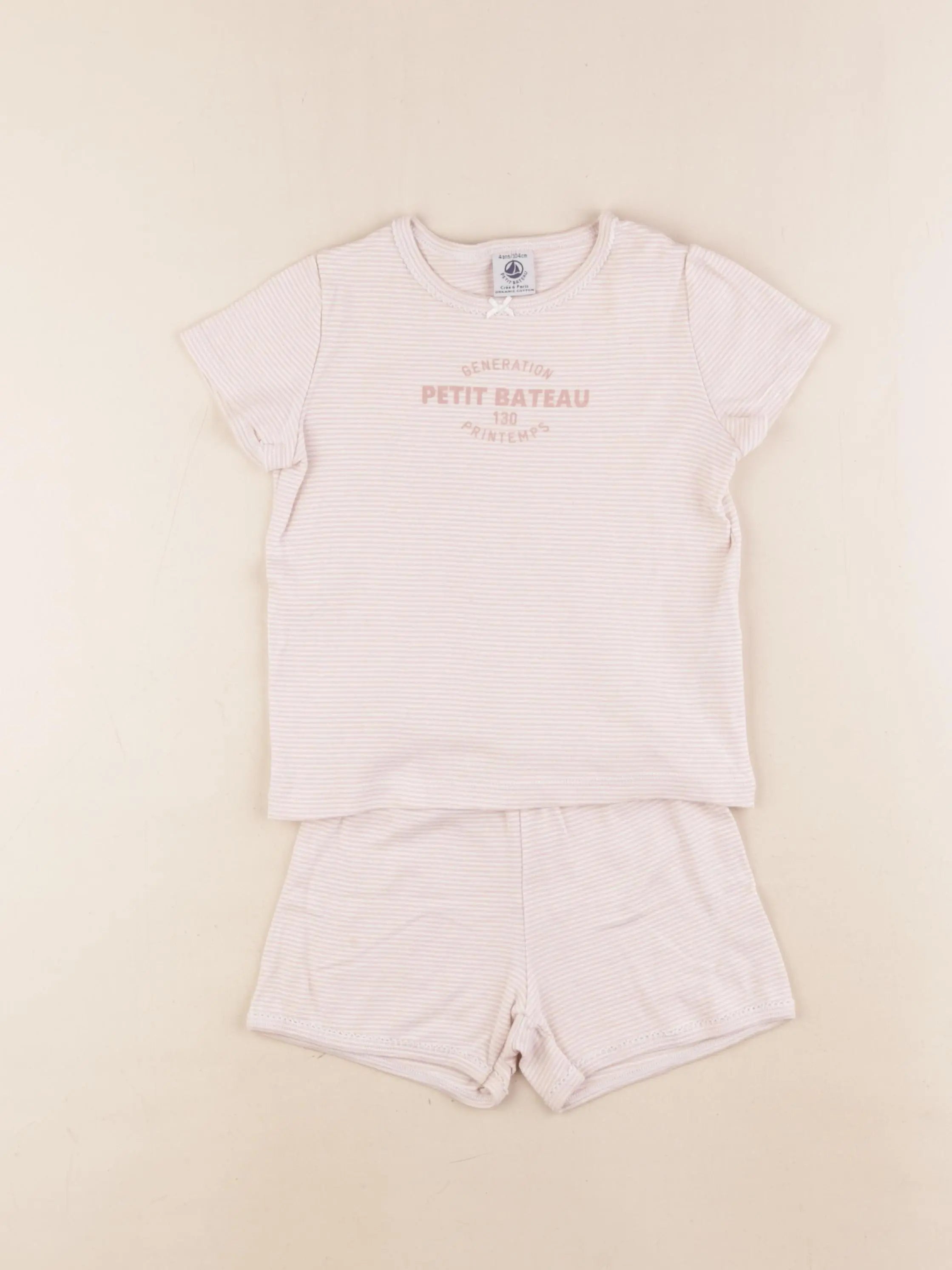 Petit Bateau - pyjama coton rose - 4 ans