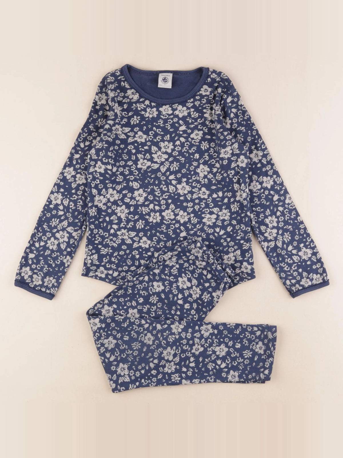 Petit Bateau - pyjama coton bleu - 6 ans