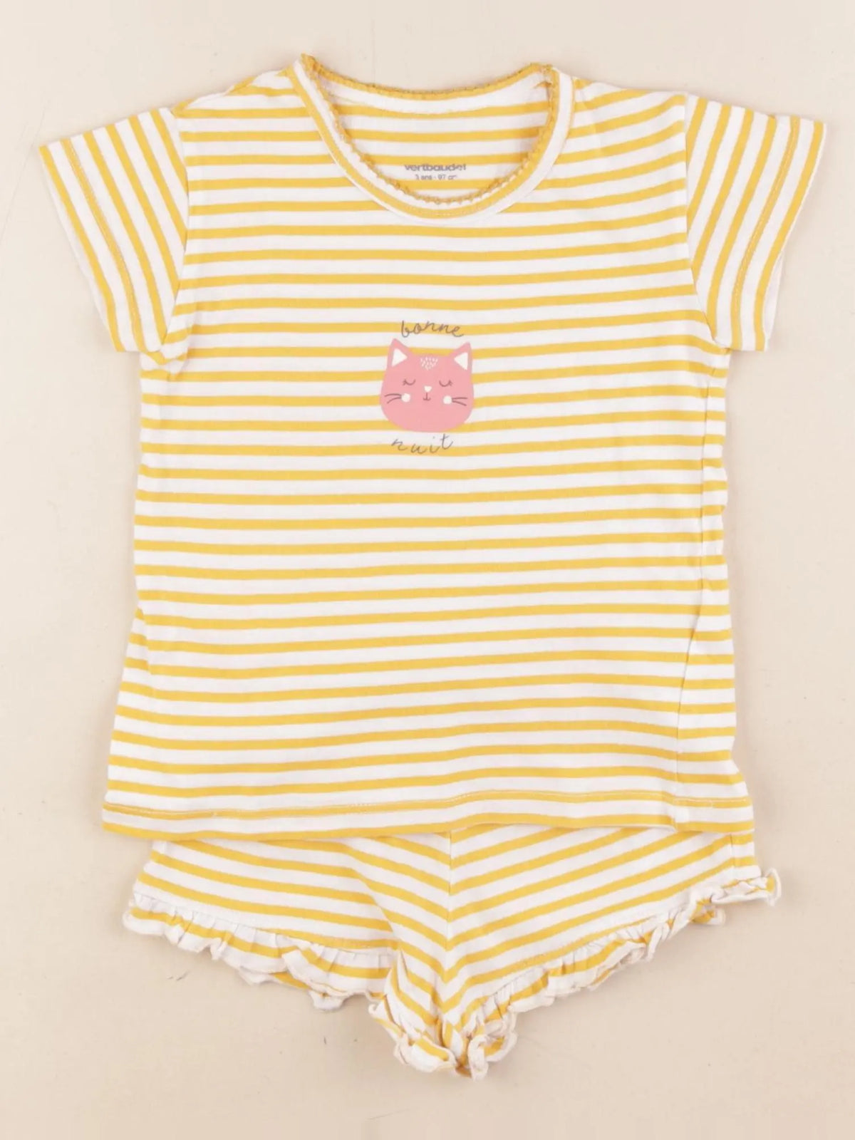 Vertbaudet - pyjama coton jaune - 3 ans