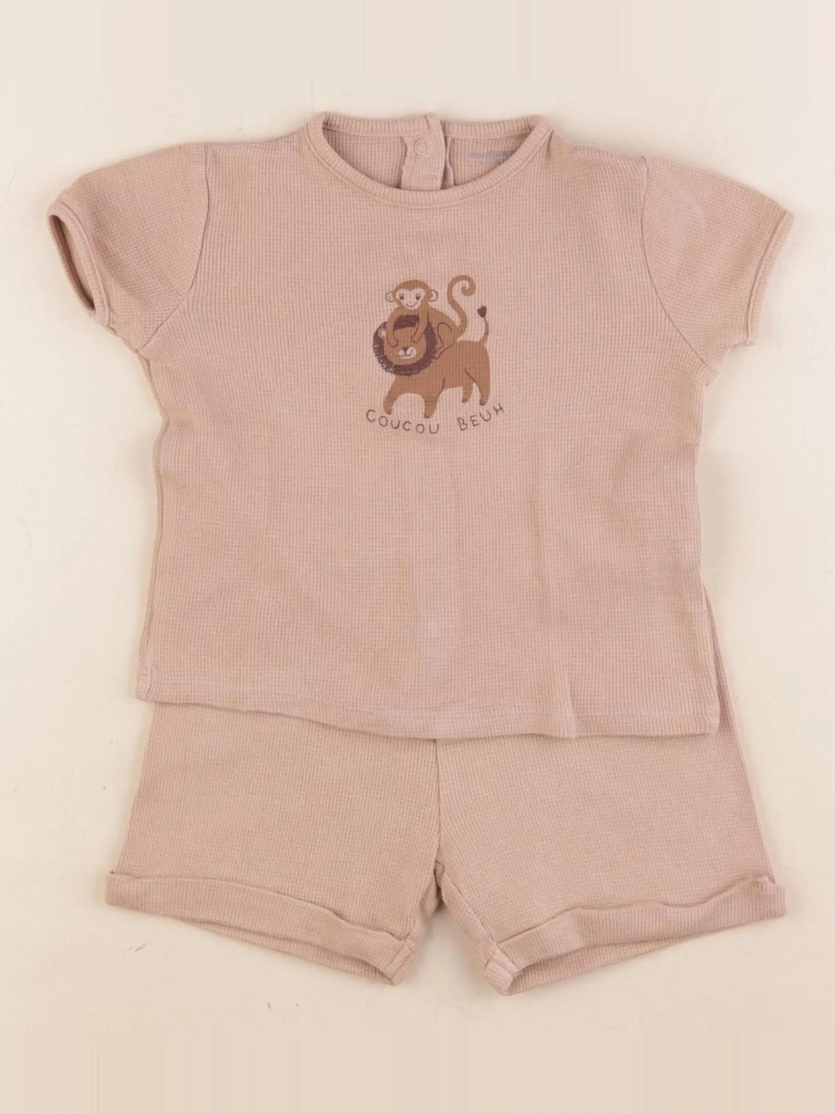 Vertbaudet - pyjama coton marron - 36 mois