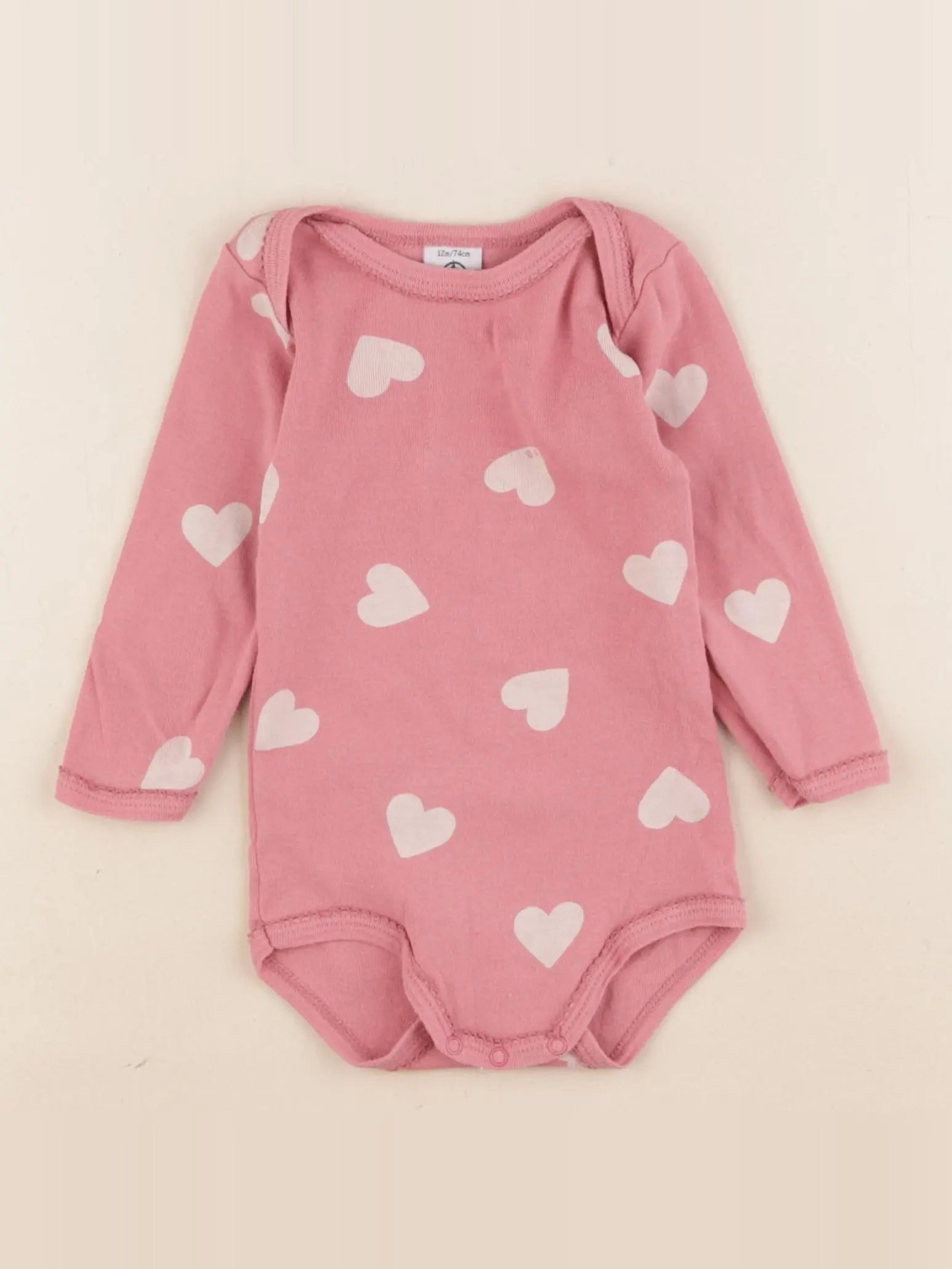 Petit Bateau - body rose - 12 mois