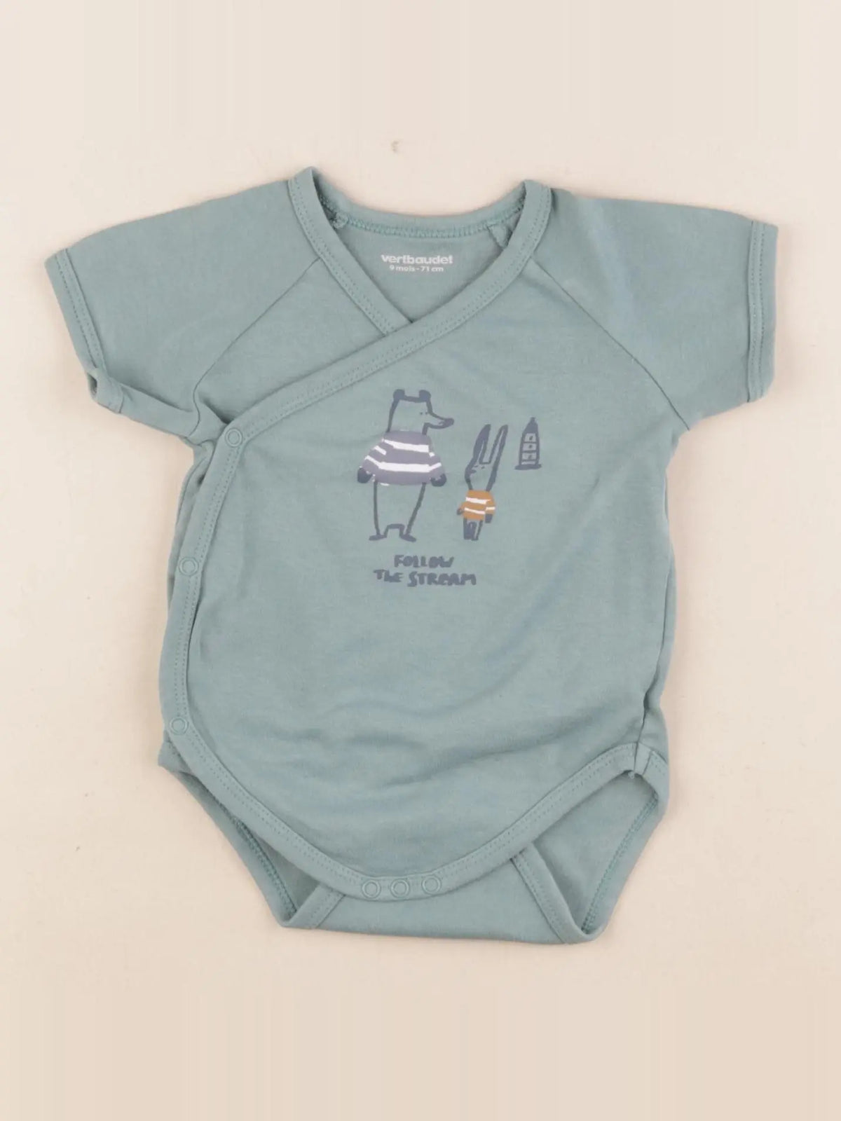Vertbaudet - body vert - 9 mois