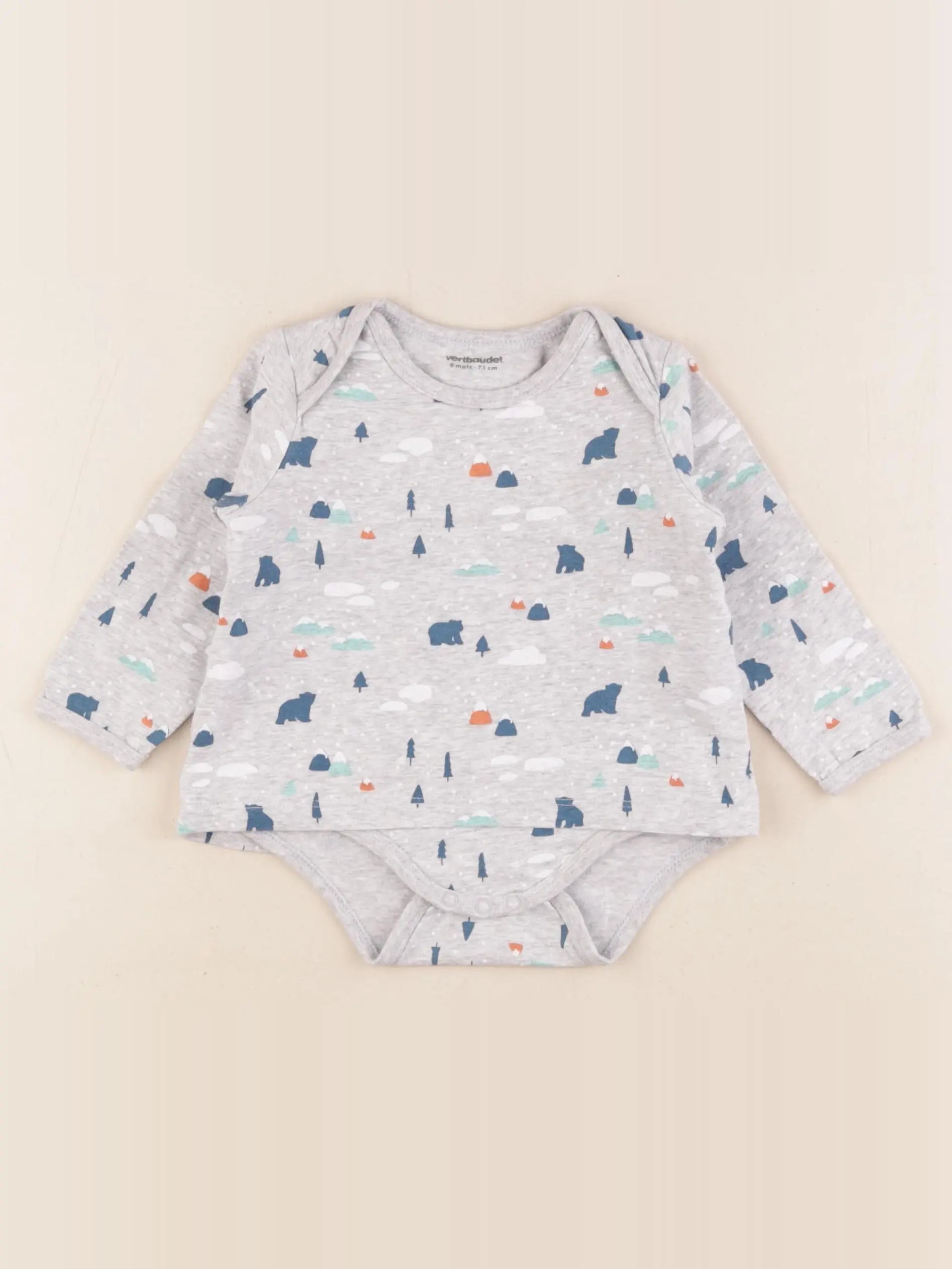 Vertbaudet - body tee-shirt multicolore - 9 mois