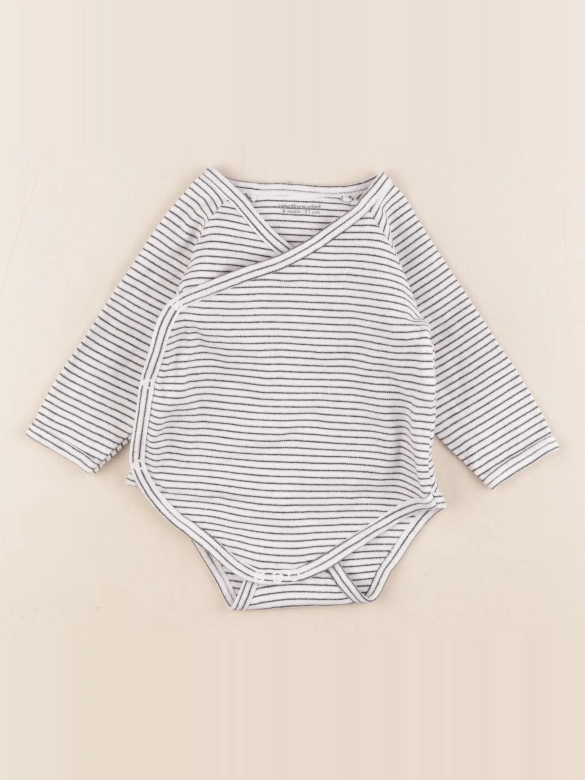 Vertbaudet - body blanc, bleu - 9 mois
