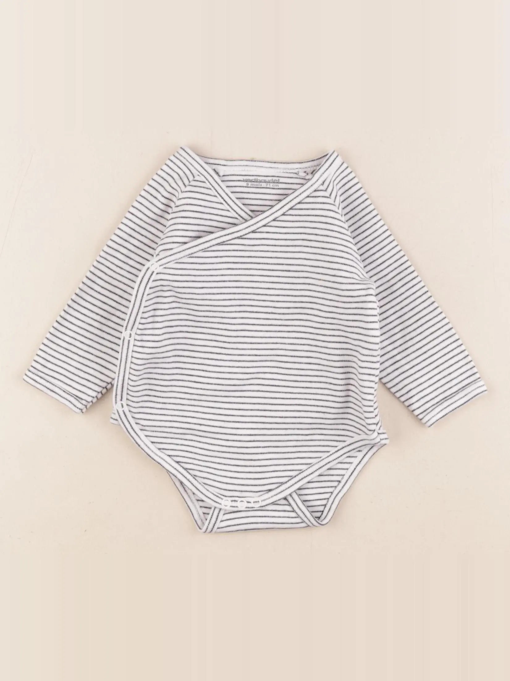 Vertbaudet - body blanc, bleu - 9 mois