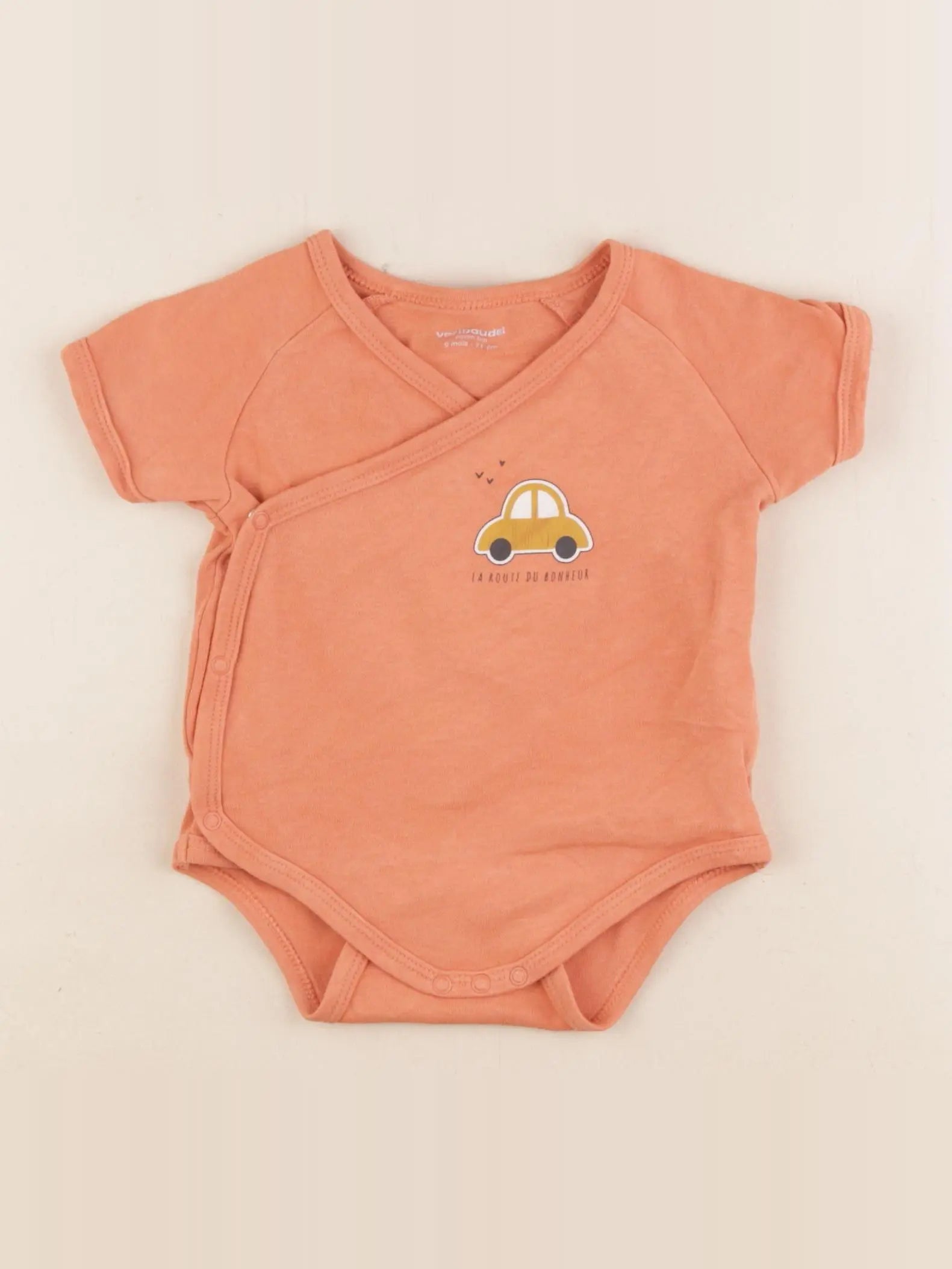 Vertbaudet - body orange - 9 mois