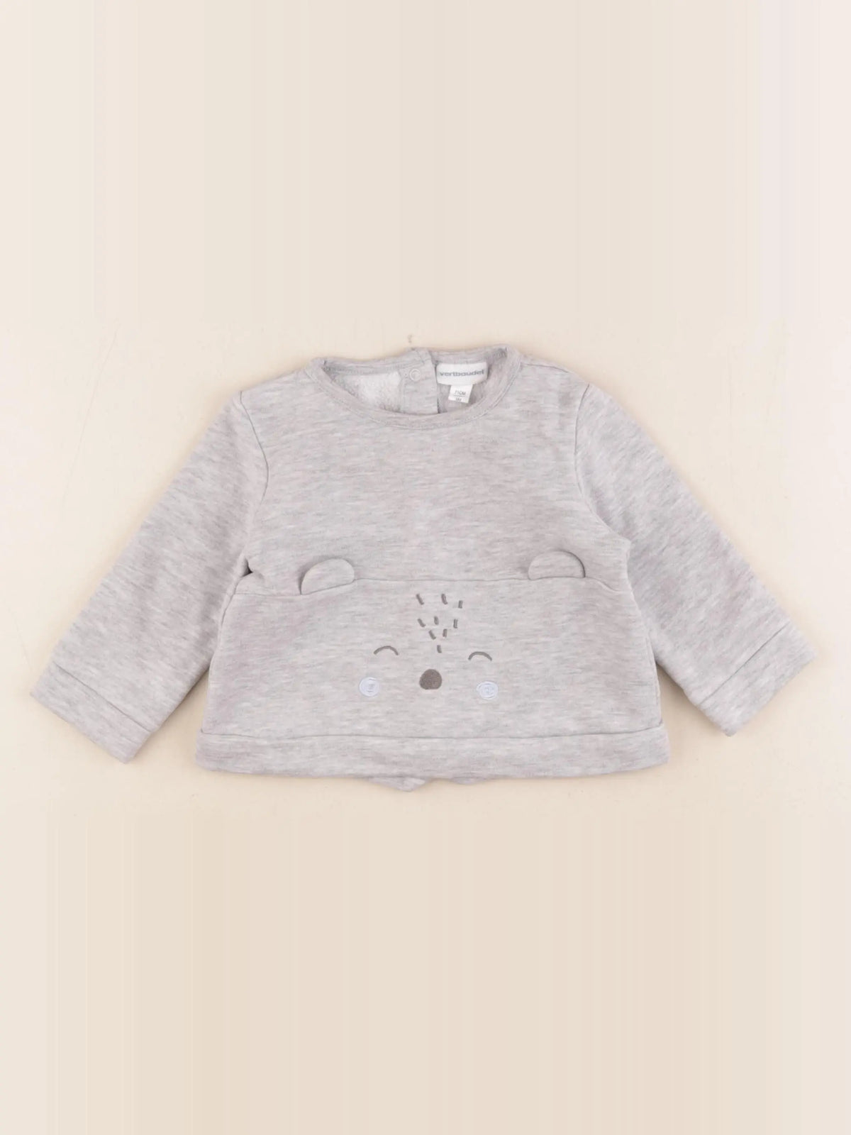 Vertbaudet - sweat gris - 9 mois