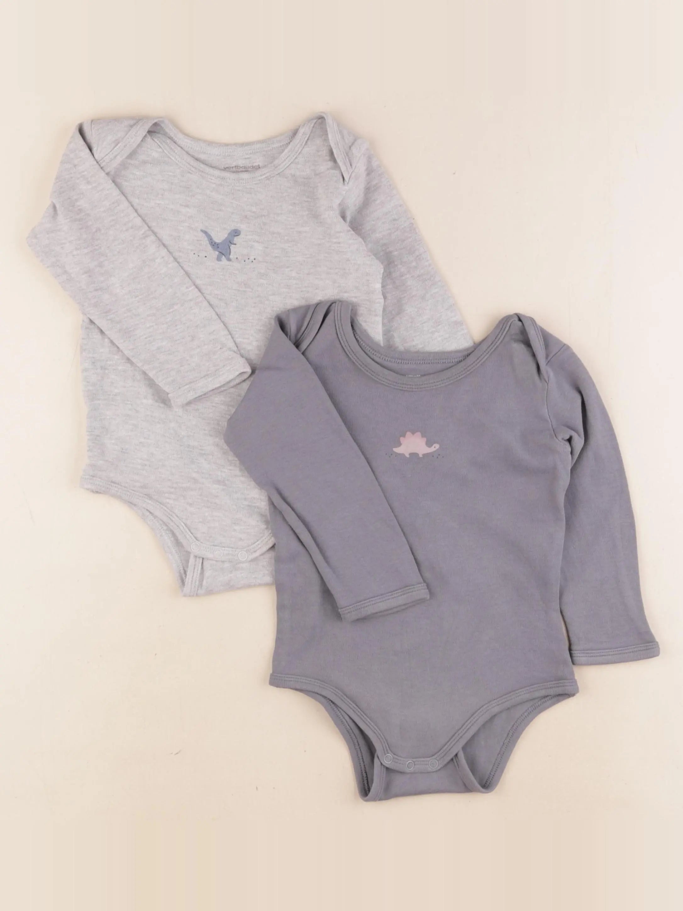 Vertbaudet - lot de 2 bodies en coton multicolore - 24 mois