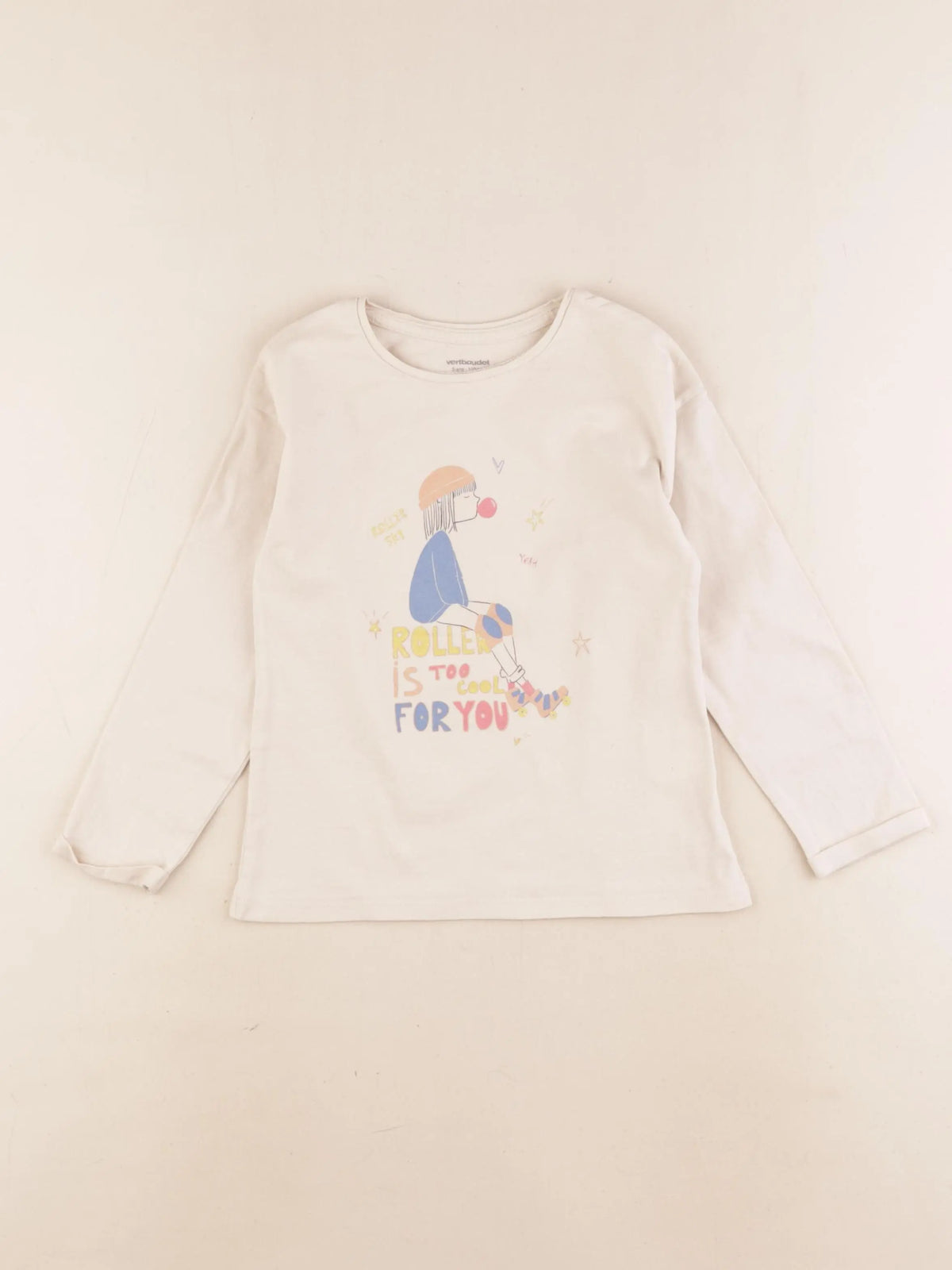 Vertbaudet - tee-shirt beige - 5 ans