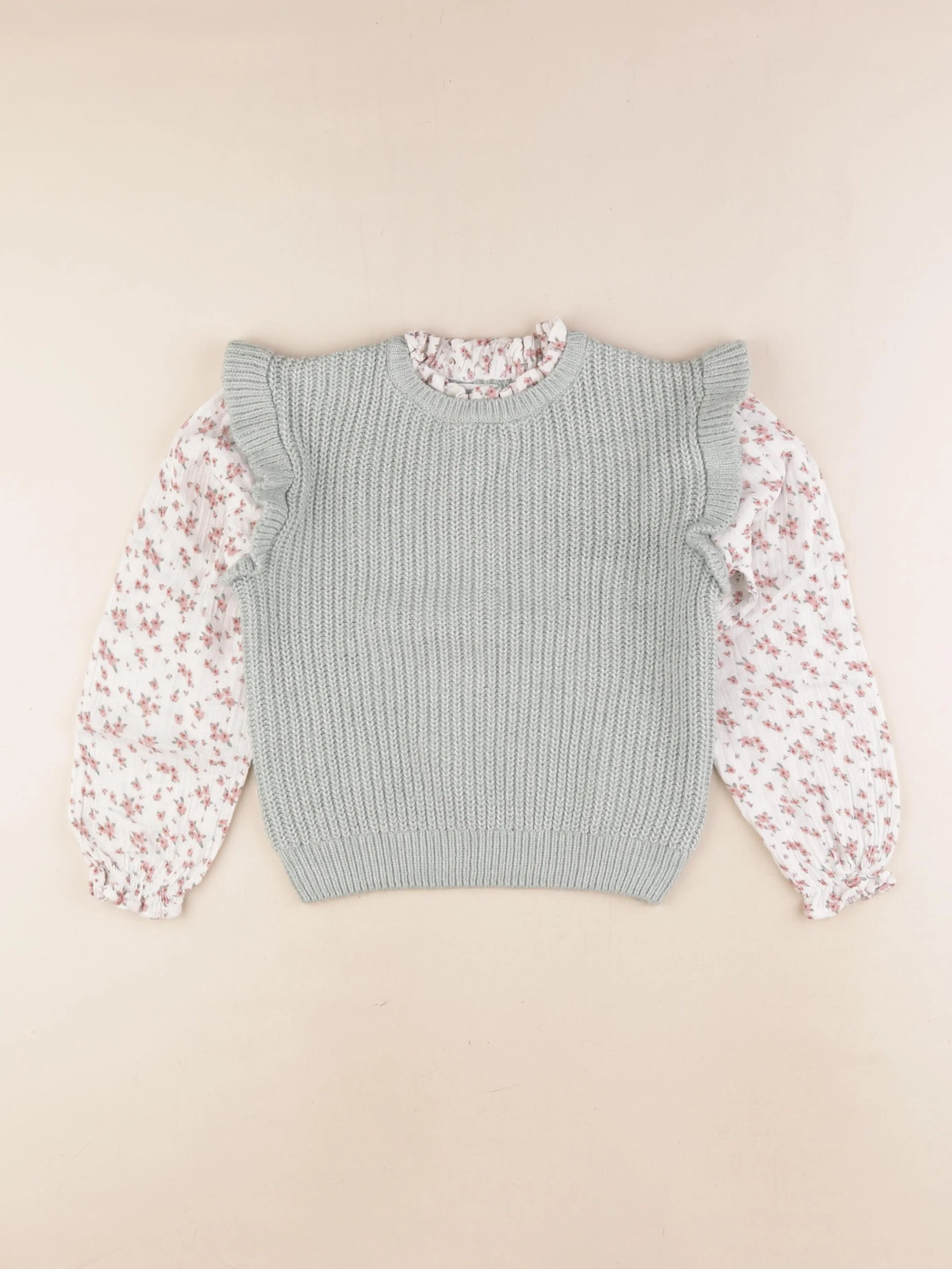 Vertbaudet - pull vert - 8 ans