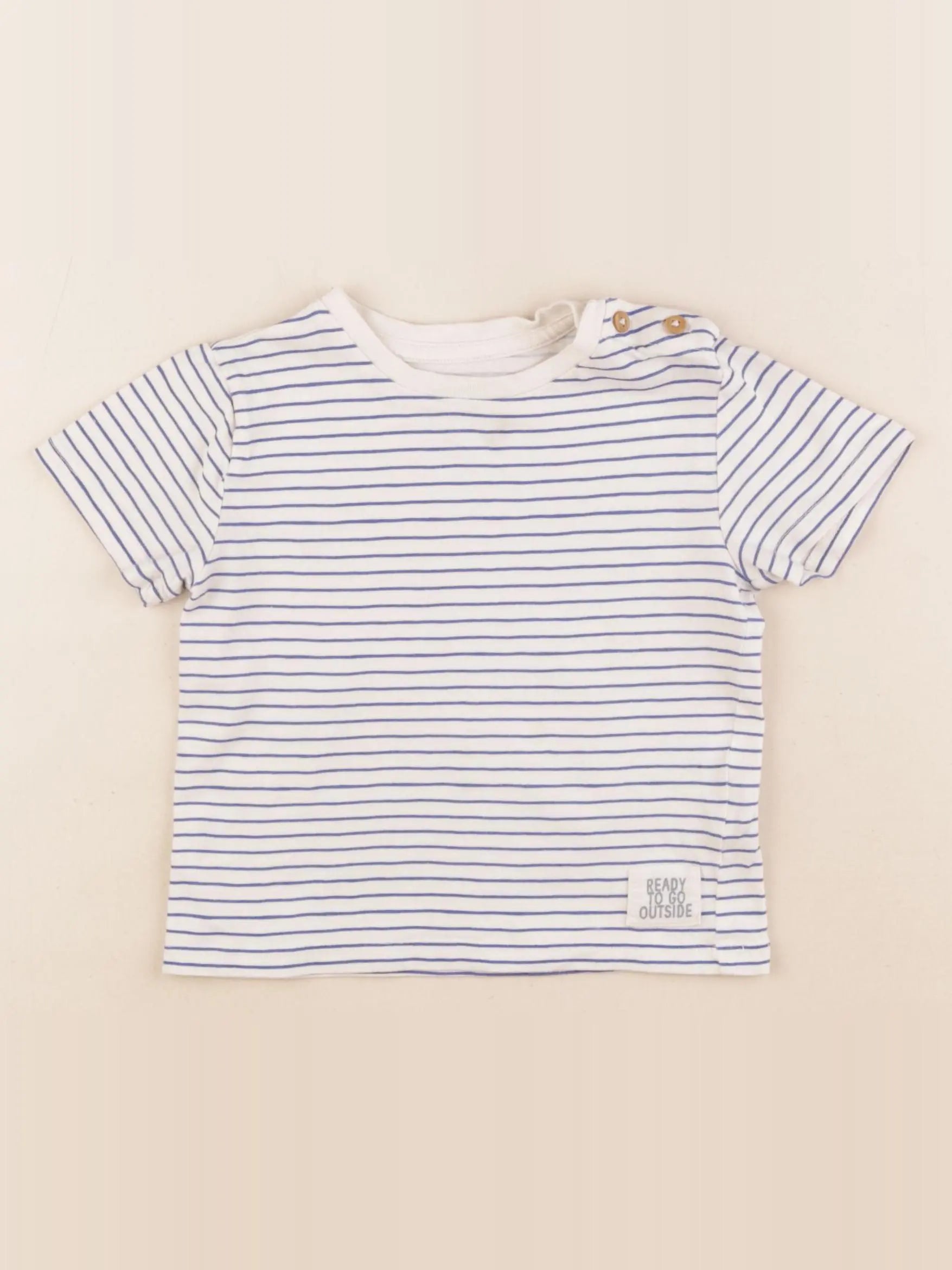 Boutchou - tee-shirt blanc, bleu - 24 mois
