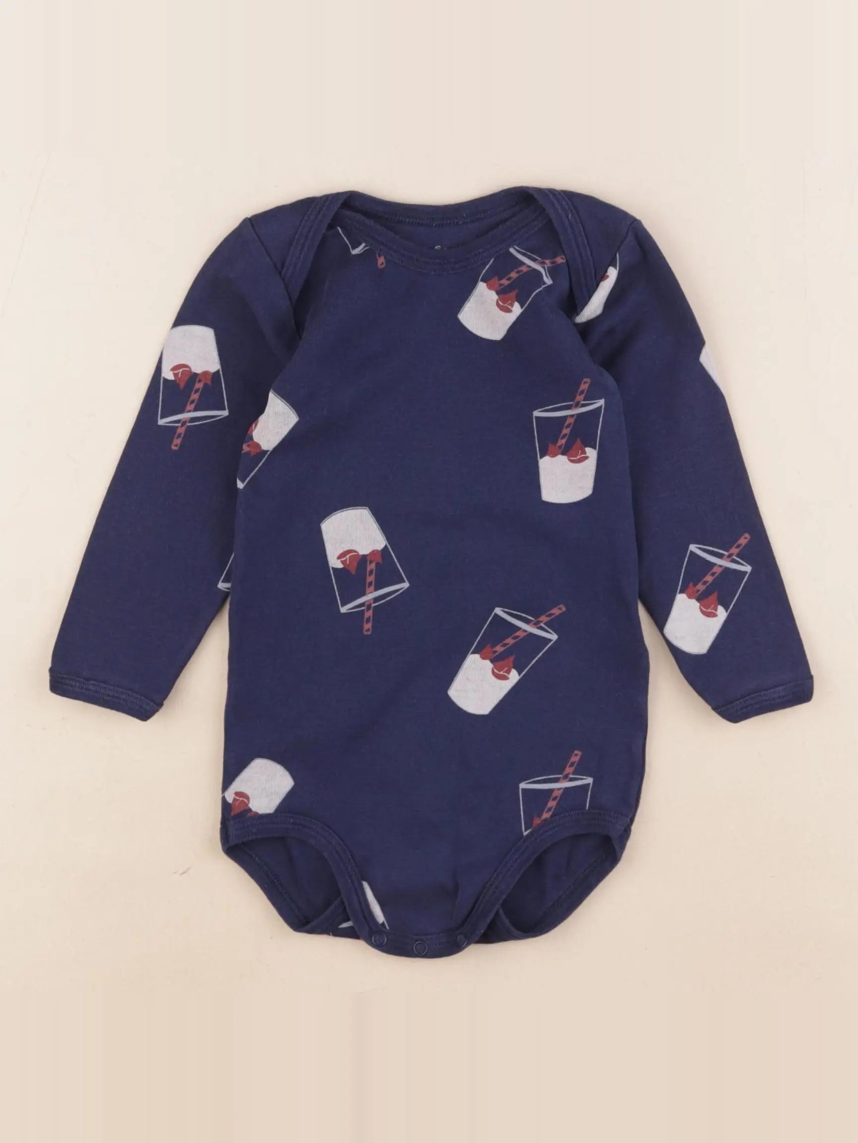 Petit Bateau - body bleu - 24 mois