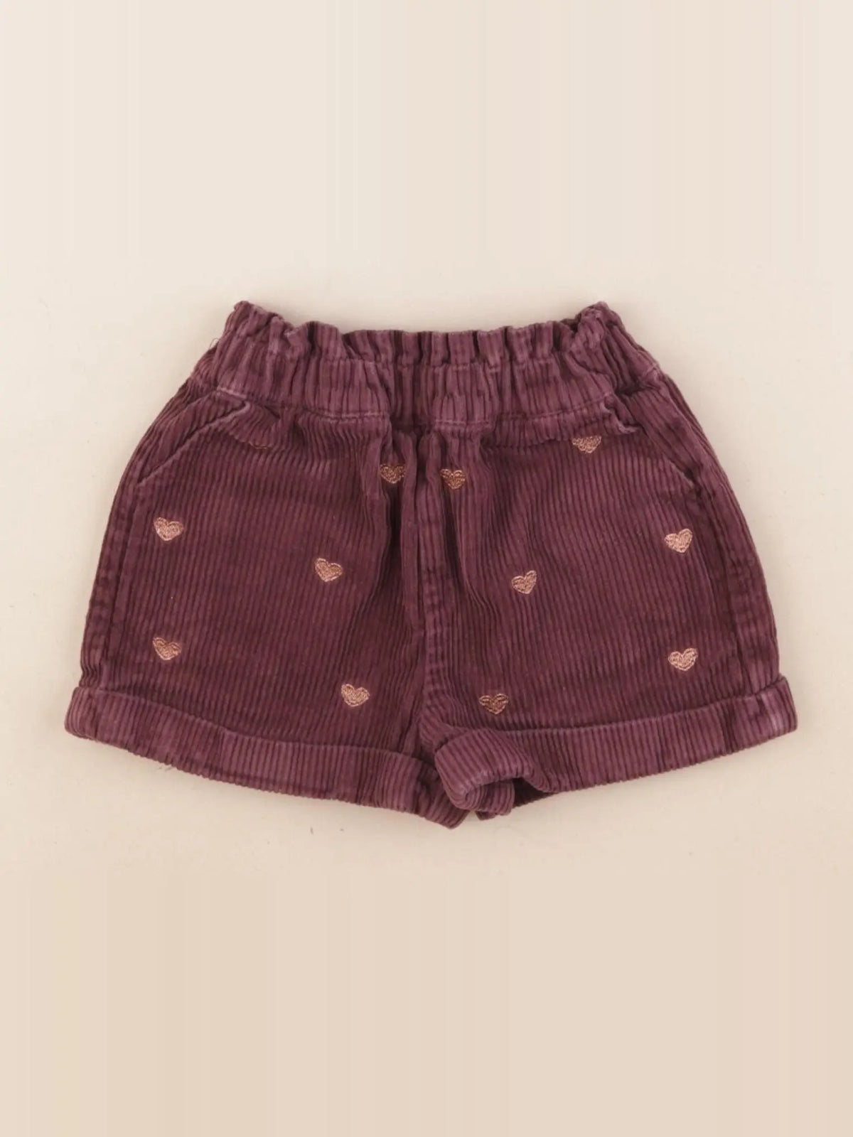 Vertbaudet - short violet, or - 2 ans