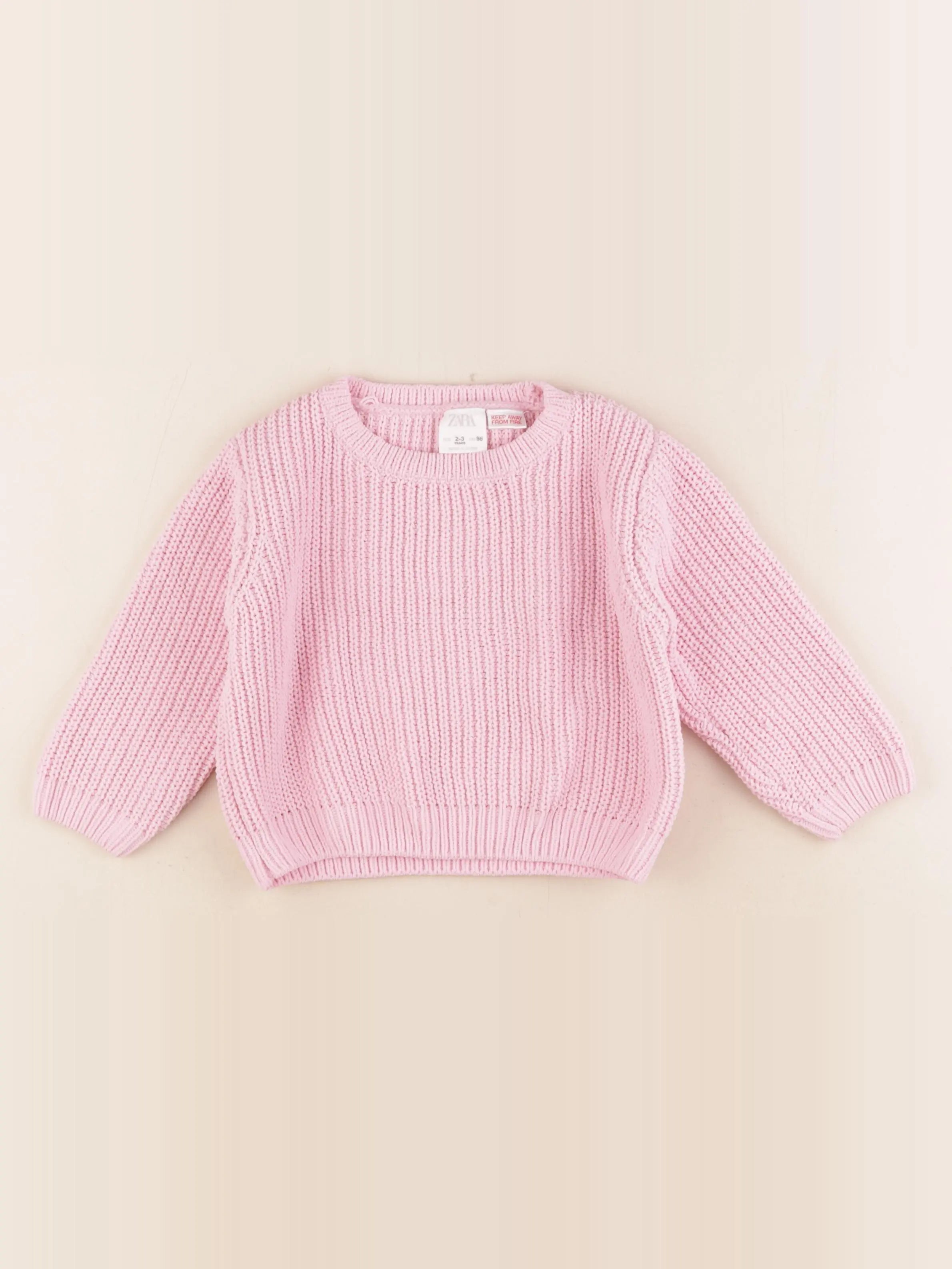 Zara - pull rose - 2/3 ans