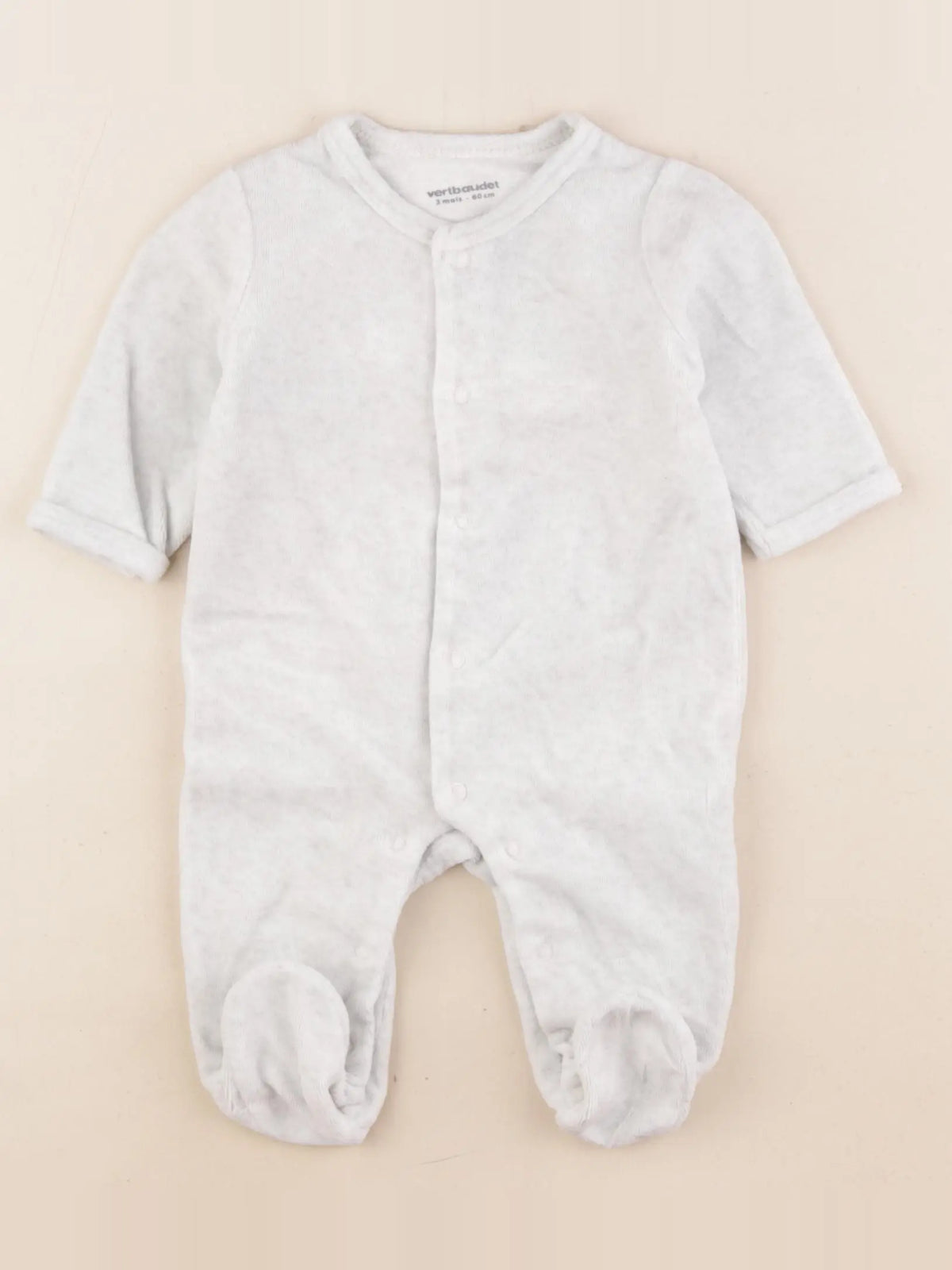 Vertbaudet - pyjama velours gris - 3 mois