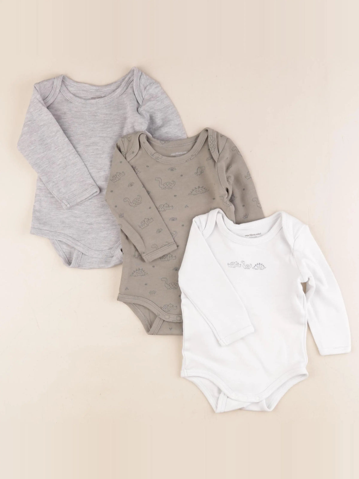 Vertbaudet - lot de 3 bodies en coton multicolore - 6 mois