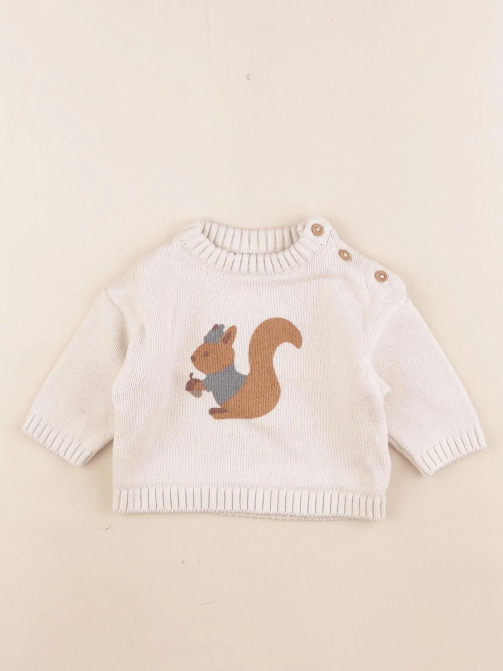 Vertbaudet - pull marron - 3 mois