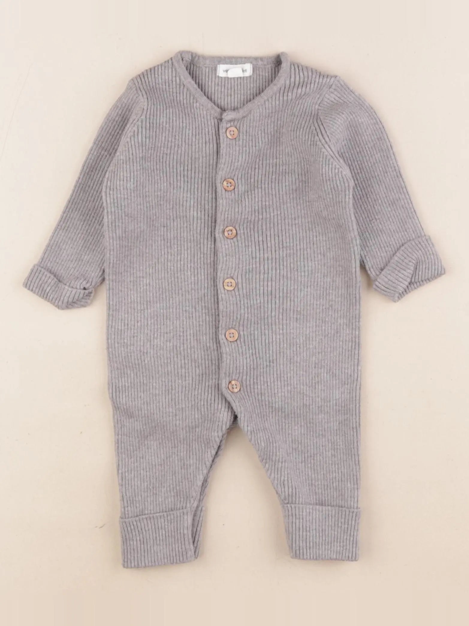 Vertbaudet - combinaison gris - 3 mois