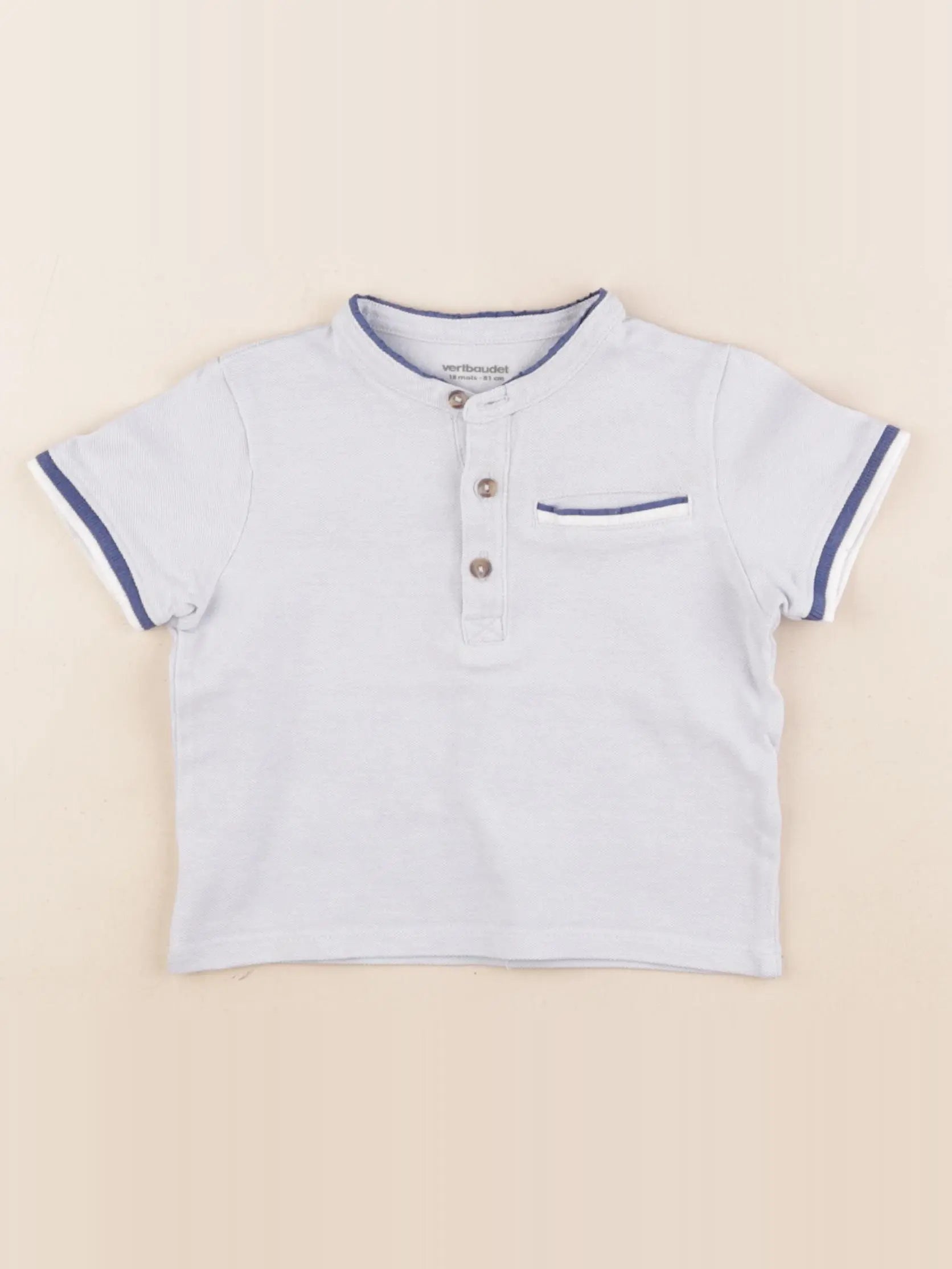 Vertbaudet - polo bleu - 18 mois
