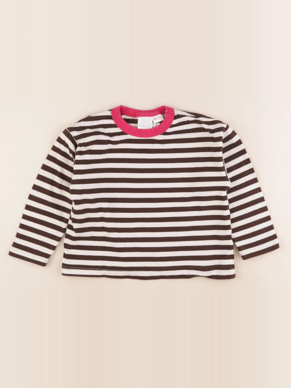 Zara - tee-shirt beige, marron - 4 ans