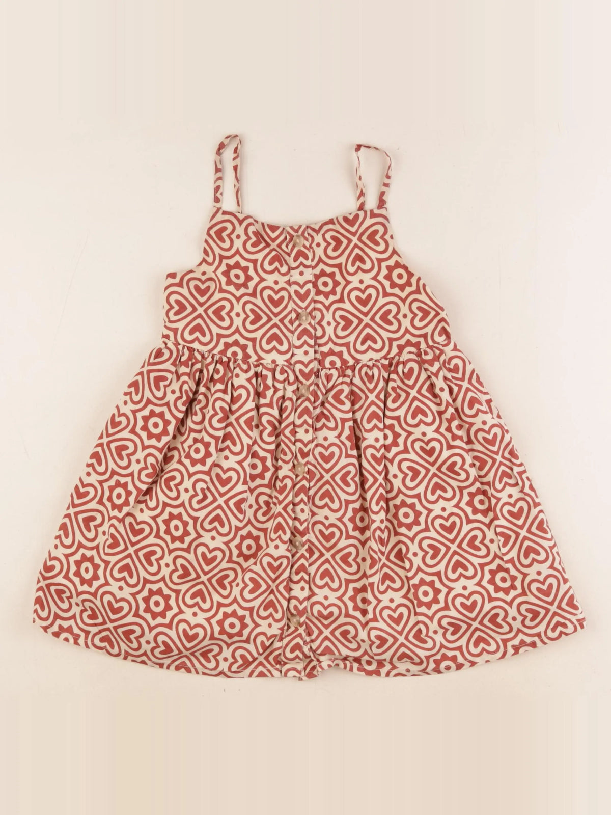 Mango - robe beige, rouge - 2/3 ans