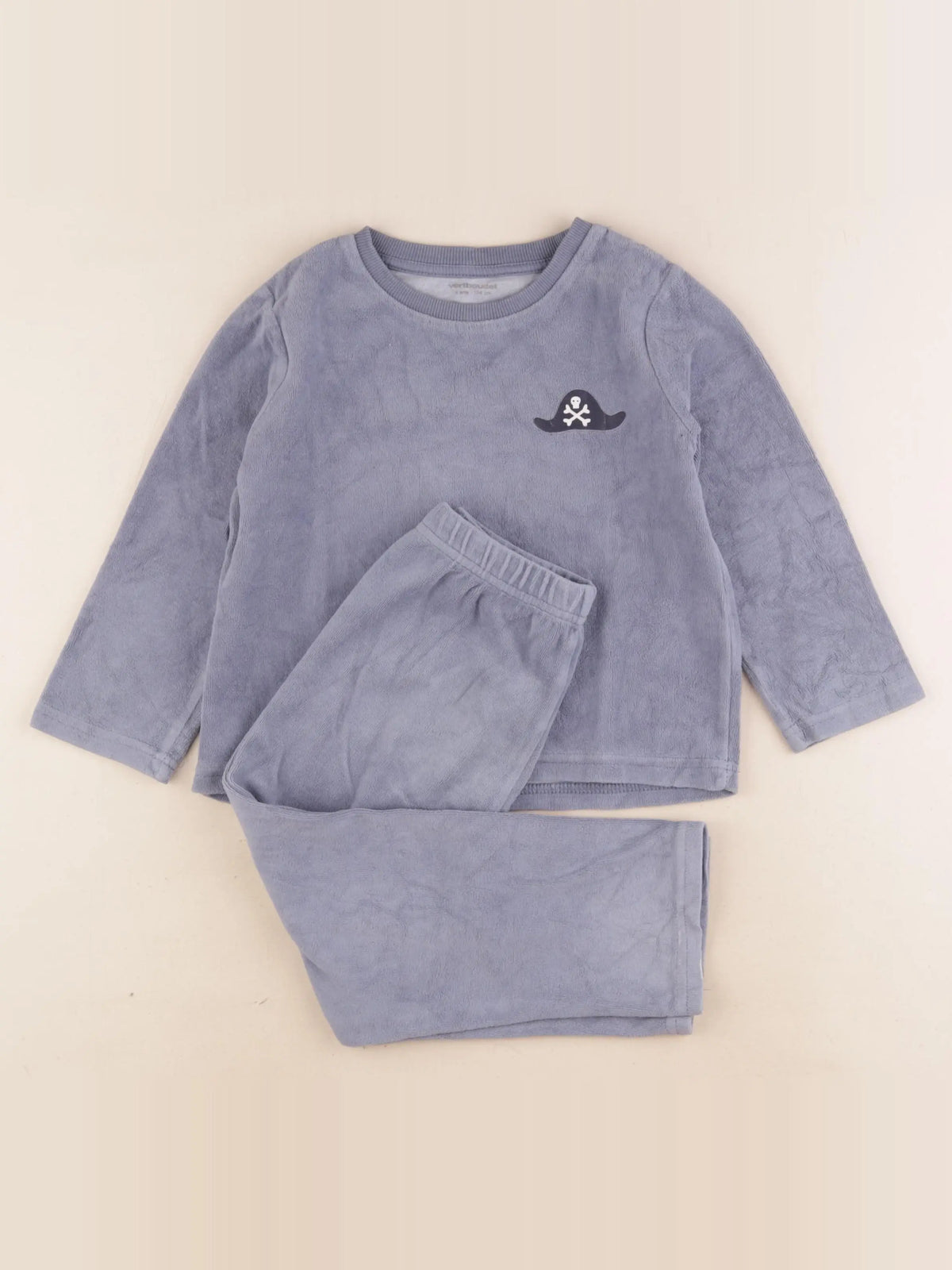 Vertbaudet - pyjama velours bleu - 4 ans