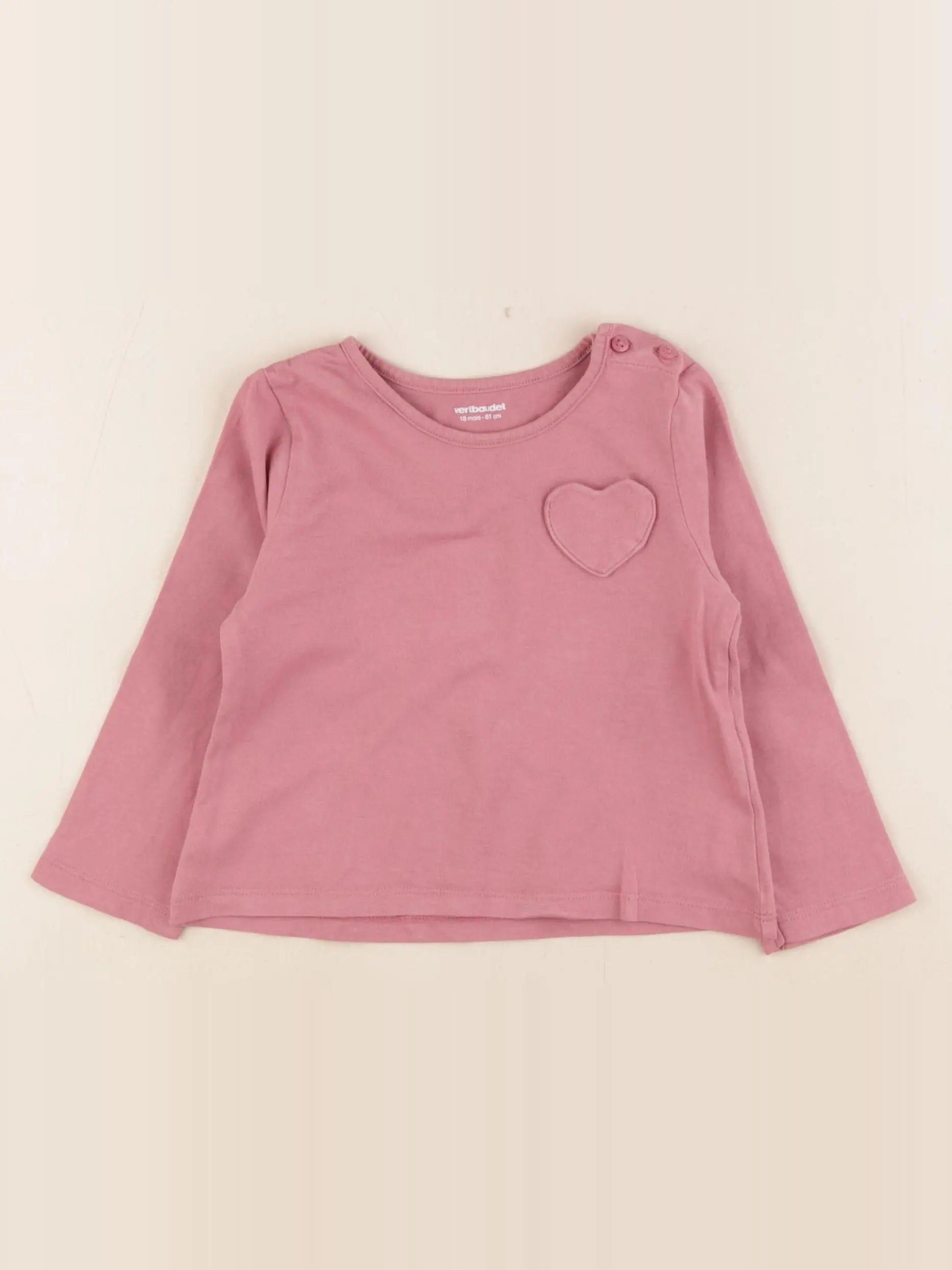 Vertbaudet - tee-shirt rose - 18 mois
