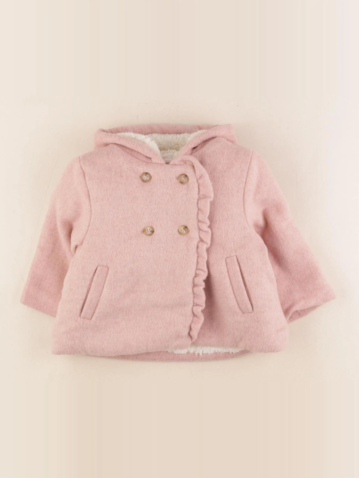 Vertbaudet - manteau rose - 18 mois