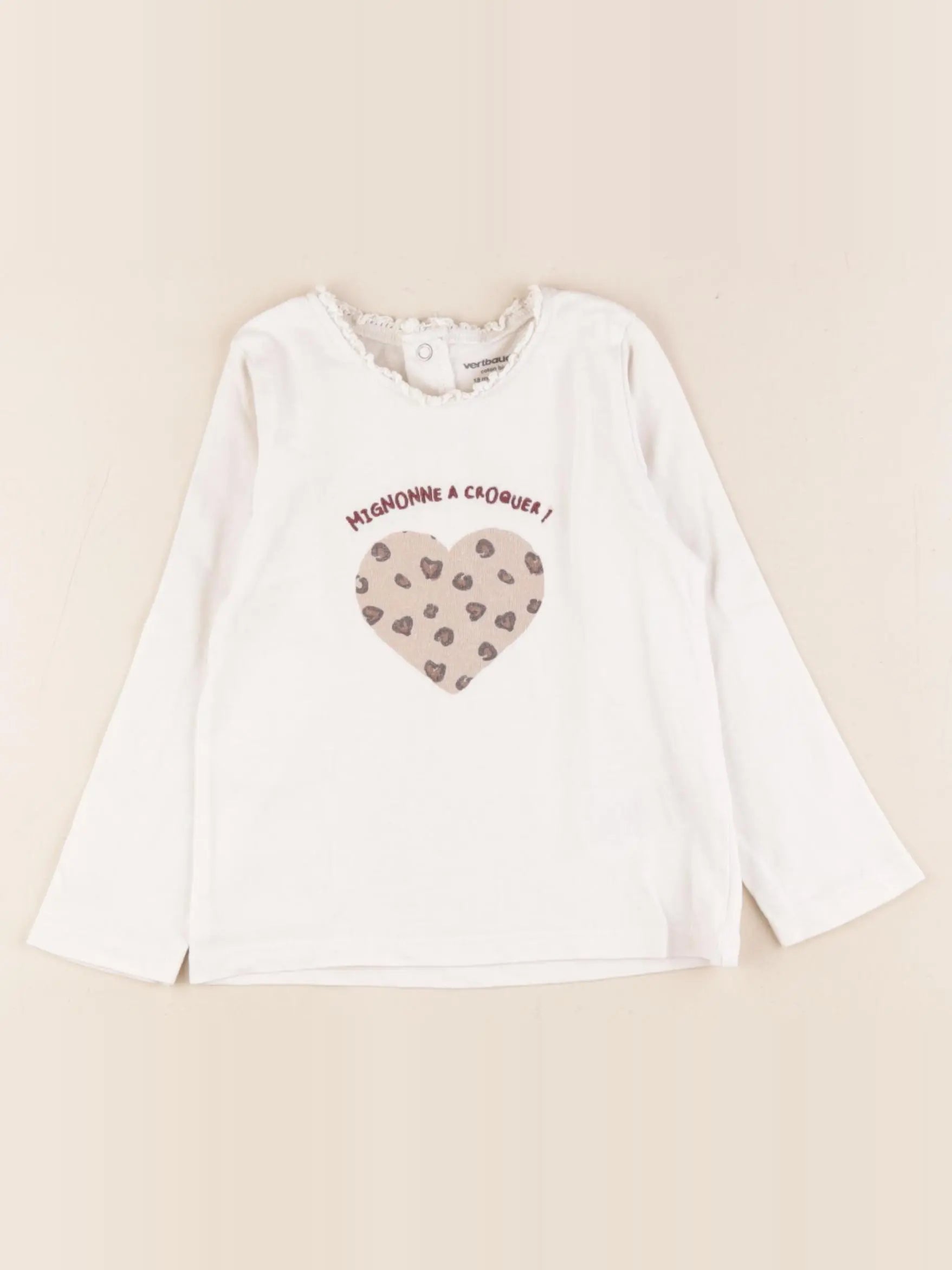Vertbaudet - tee-shirt blanc - 18 mois