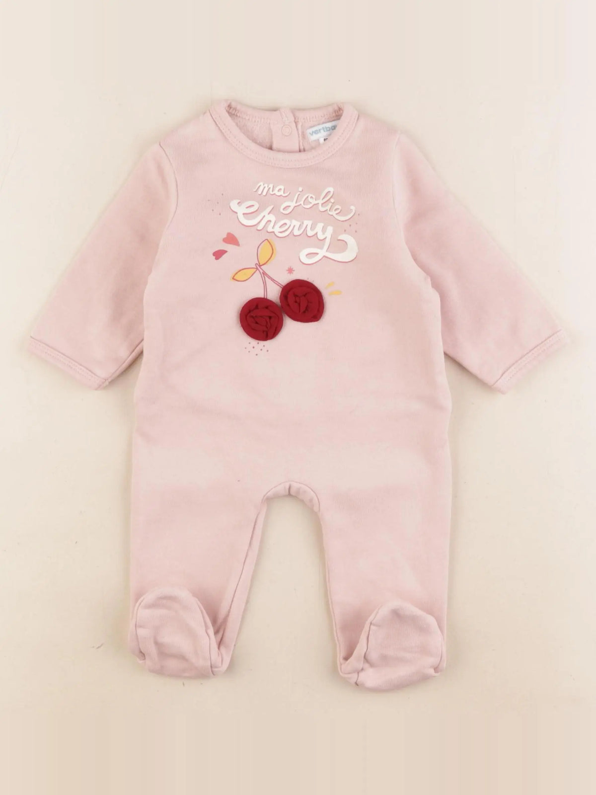 Vertbaudet - pyjama coton rose - 3 mois