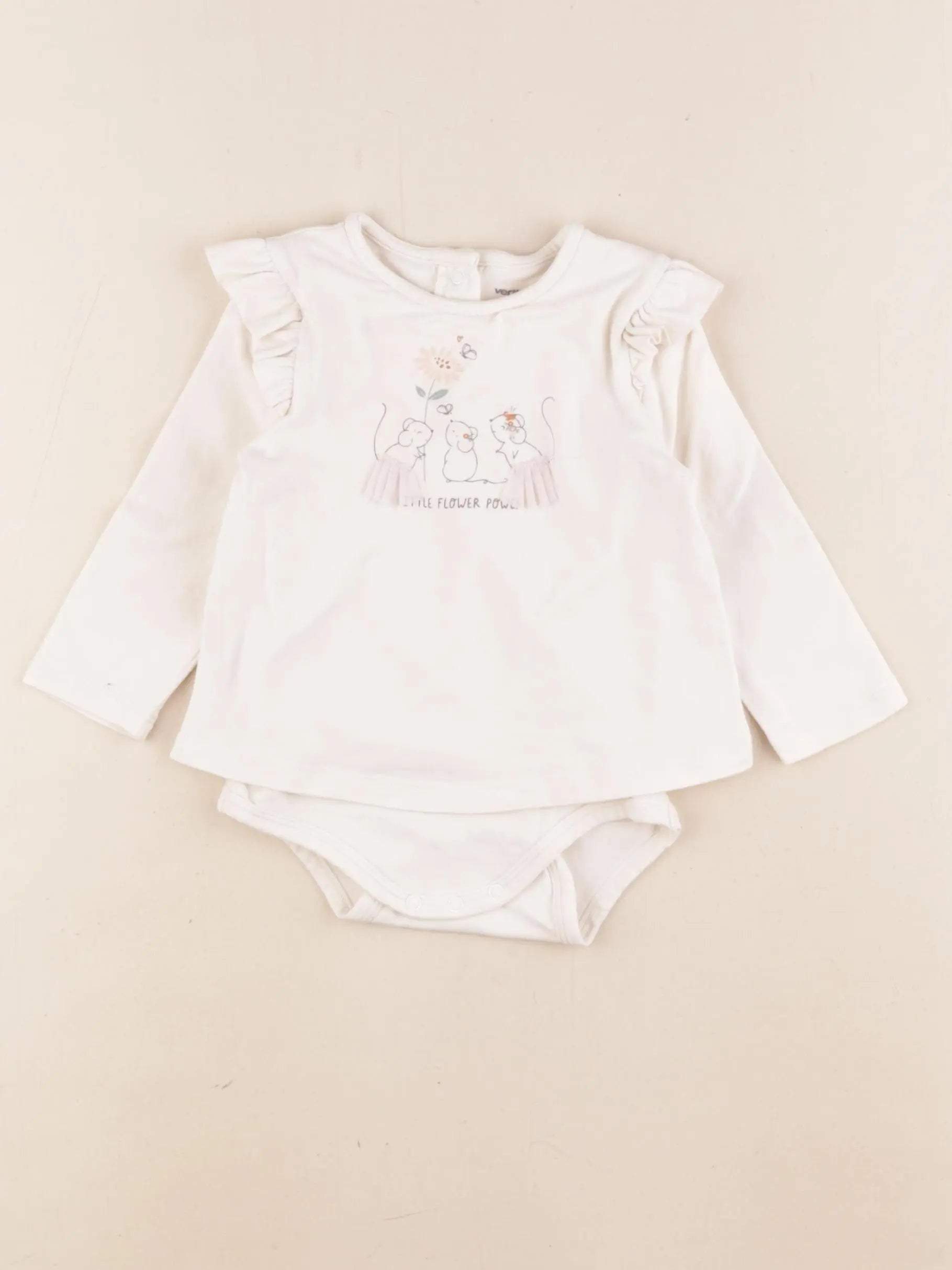 Vertbaudet - body tee-shirt blanc - 9 mois