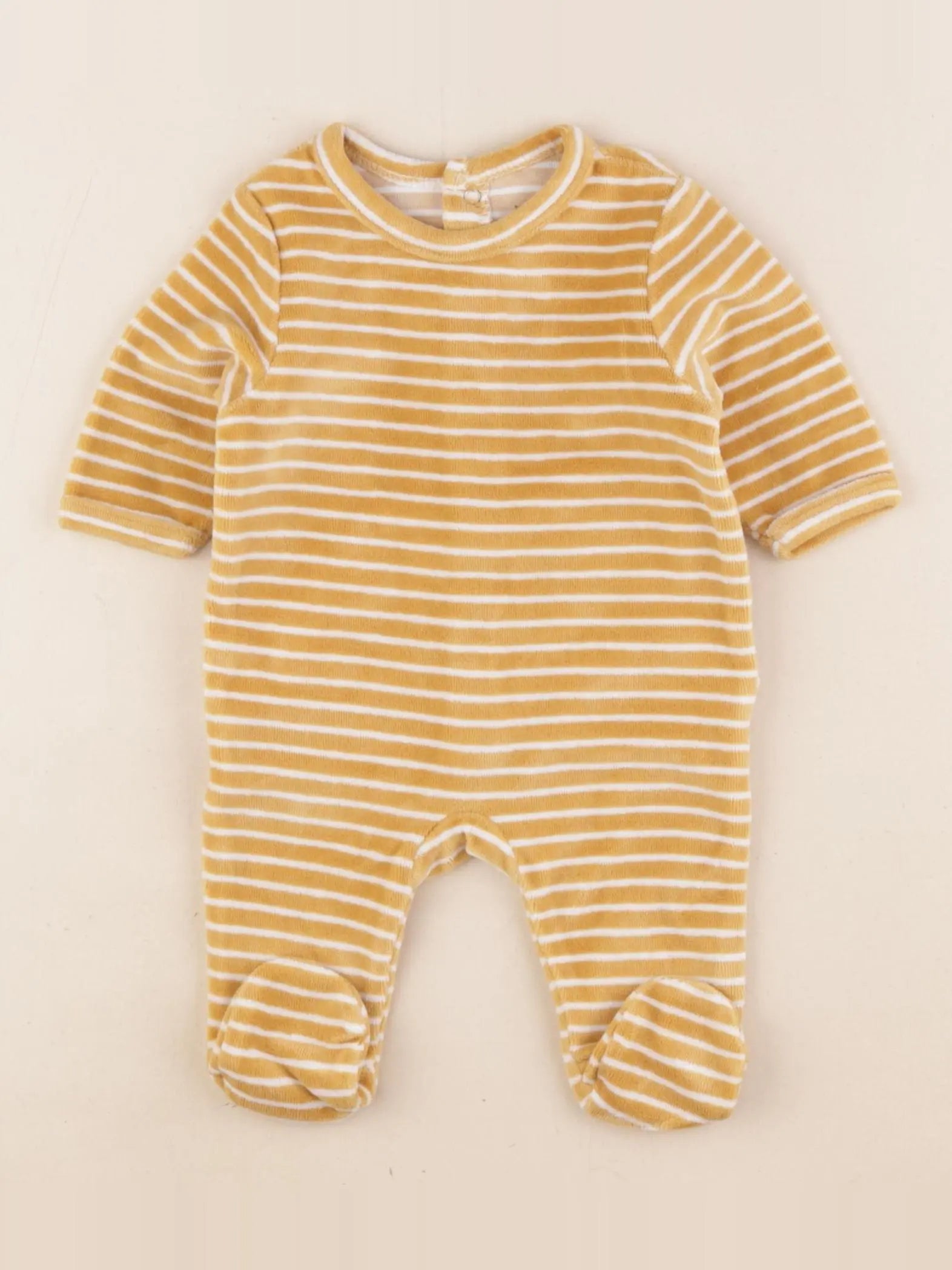 Vertbaudet - pyjama velours jaune - 1 mois