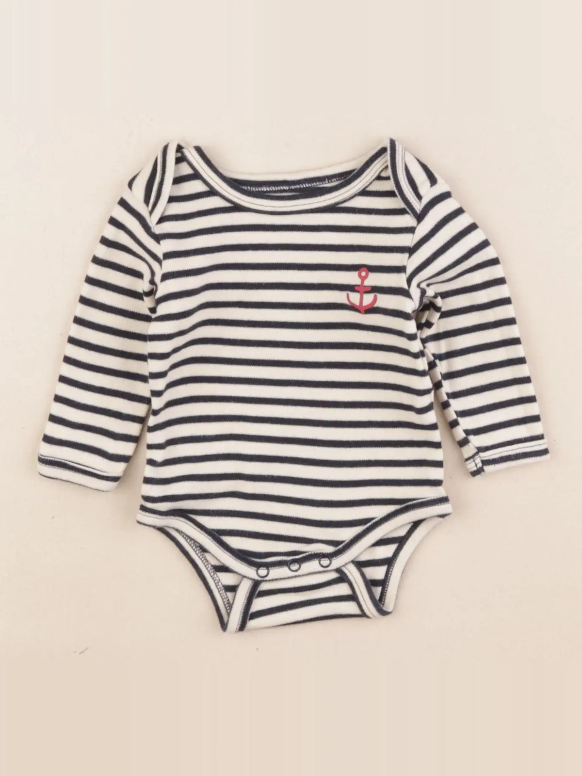 Vertbaudet - body blanc, bleu - 3 mois