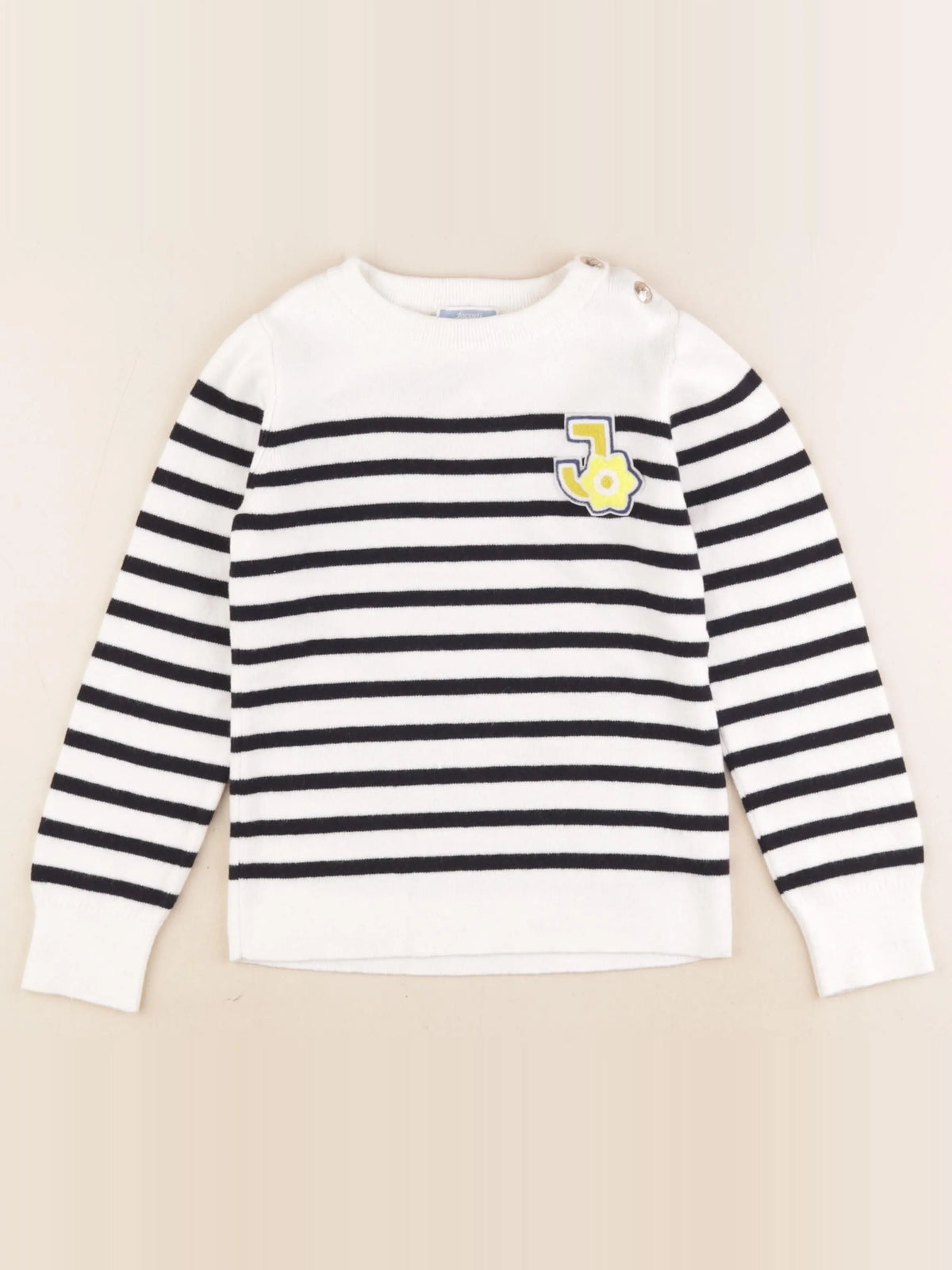 Jacadi - pull beige, bleu - 8 ans