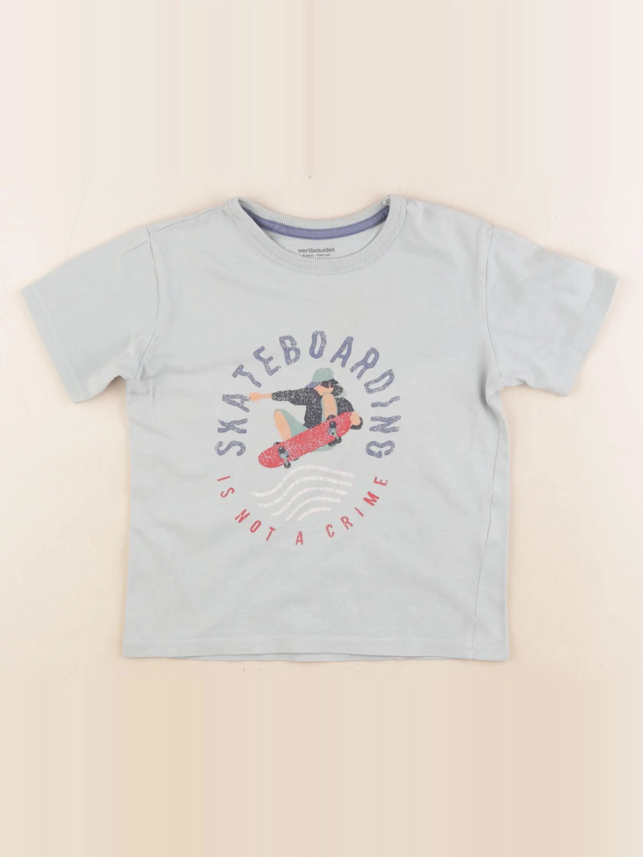 Vertbaudet - tee-shirt vert - 4 ans