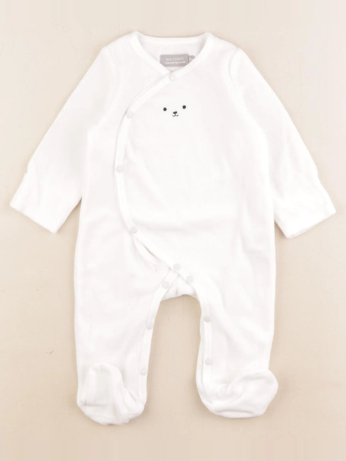 Boutchou - pyjama velours blanc - 3 mois