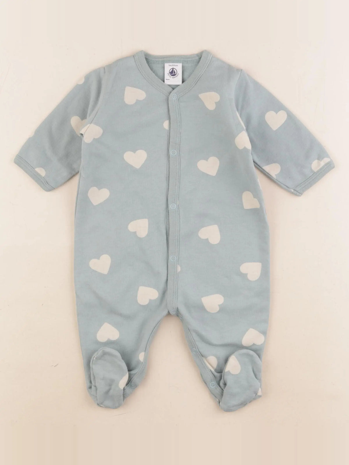 Petit Bateau - pyjama coton bleu - 3 mois