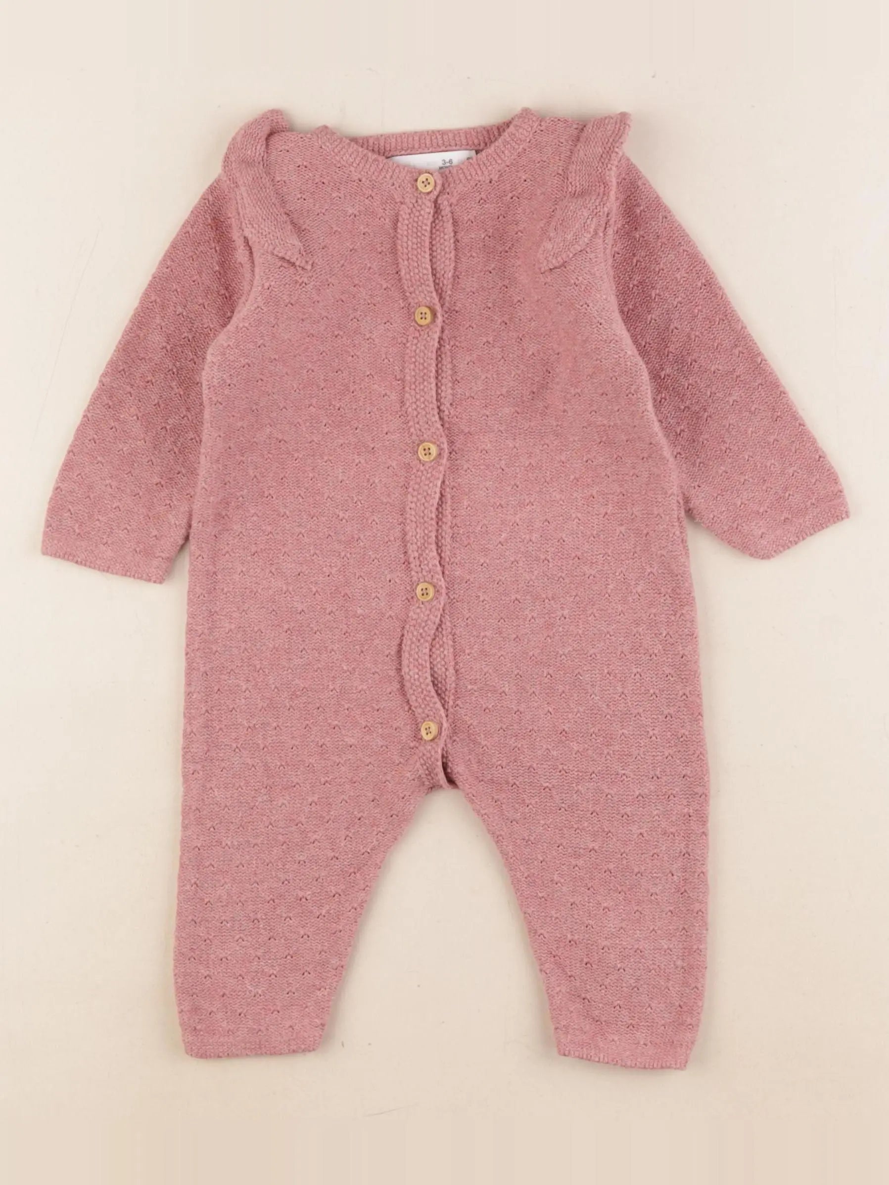 Zara - combinaison coton rose - 3/6 mois
