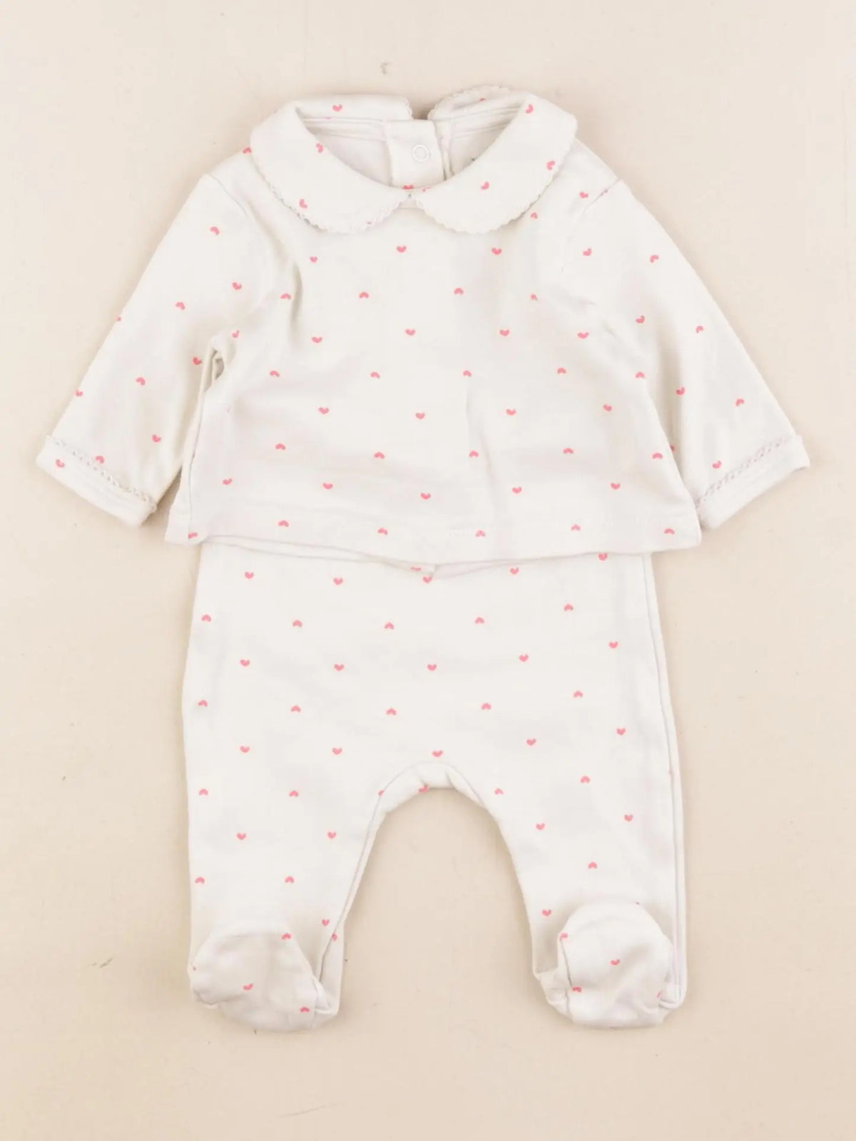 Vertbaudet - pyjama coton blanc - 0 mois